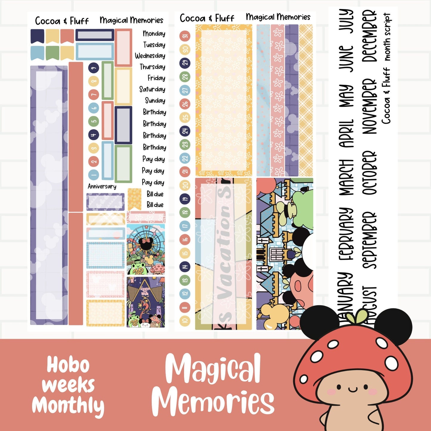 Magical Memories Hobo Weeks Monthly Sticker Kit