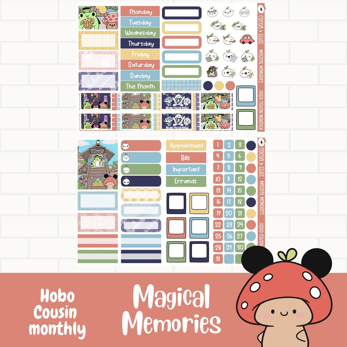 Magical Memories Hobo Cousin Monthly Sticker Kit