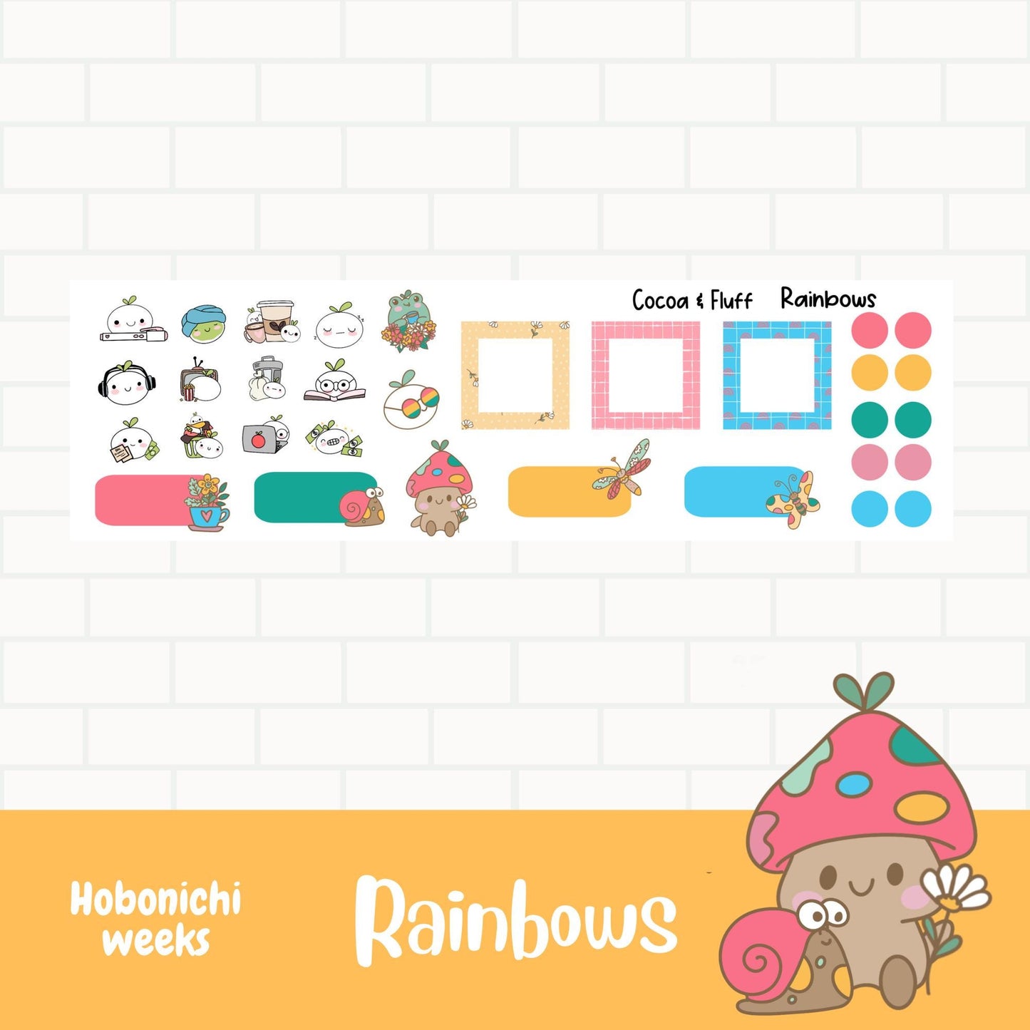 Rainbows Hobonichi Weeks Sticker Kit