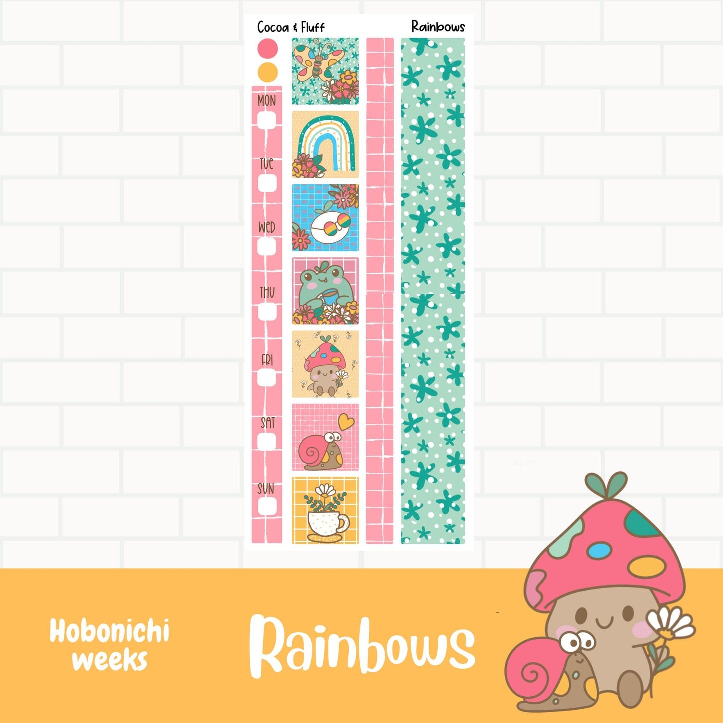 Rainbows Hobonichi Weeks Sticker Kit