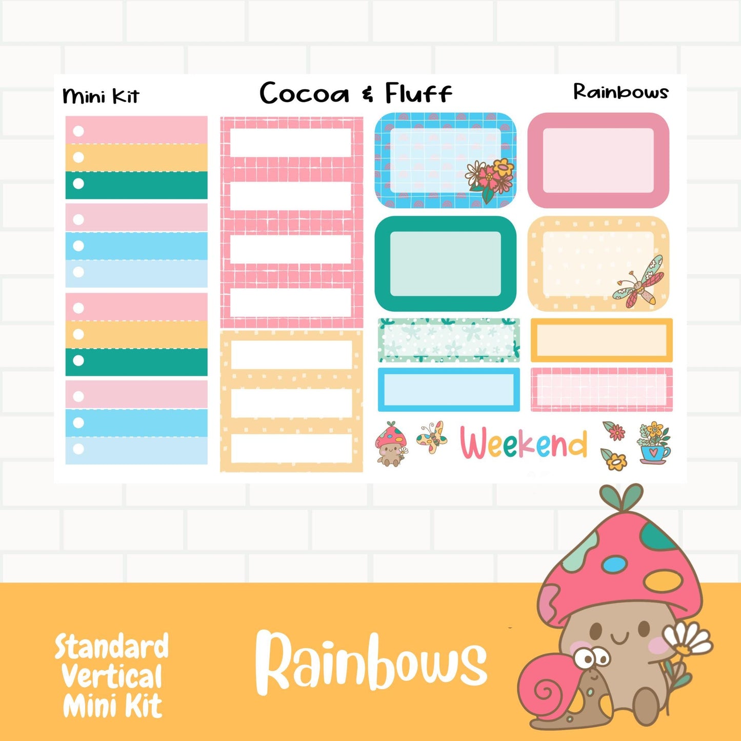 Rainbows Standard Vertical Weekly Sticker Kit
