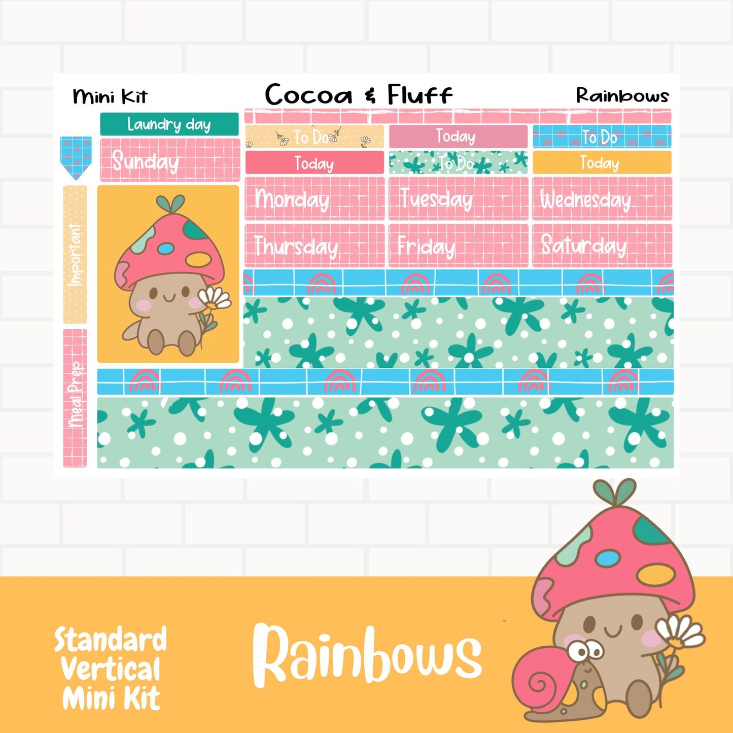 Rainbows Standard Vertical Weekly Sticker Kit
