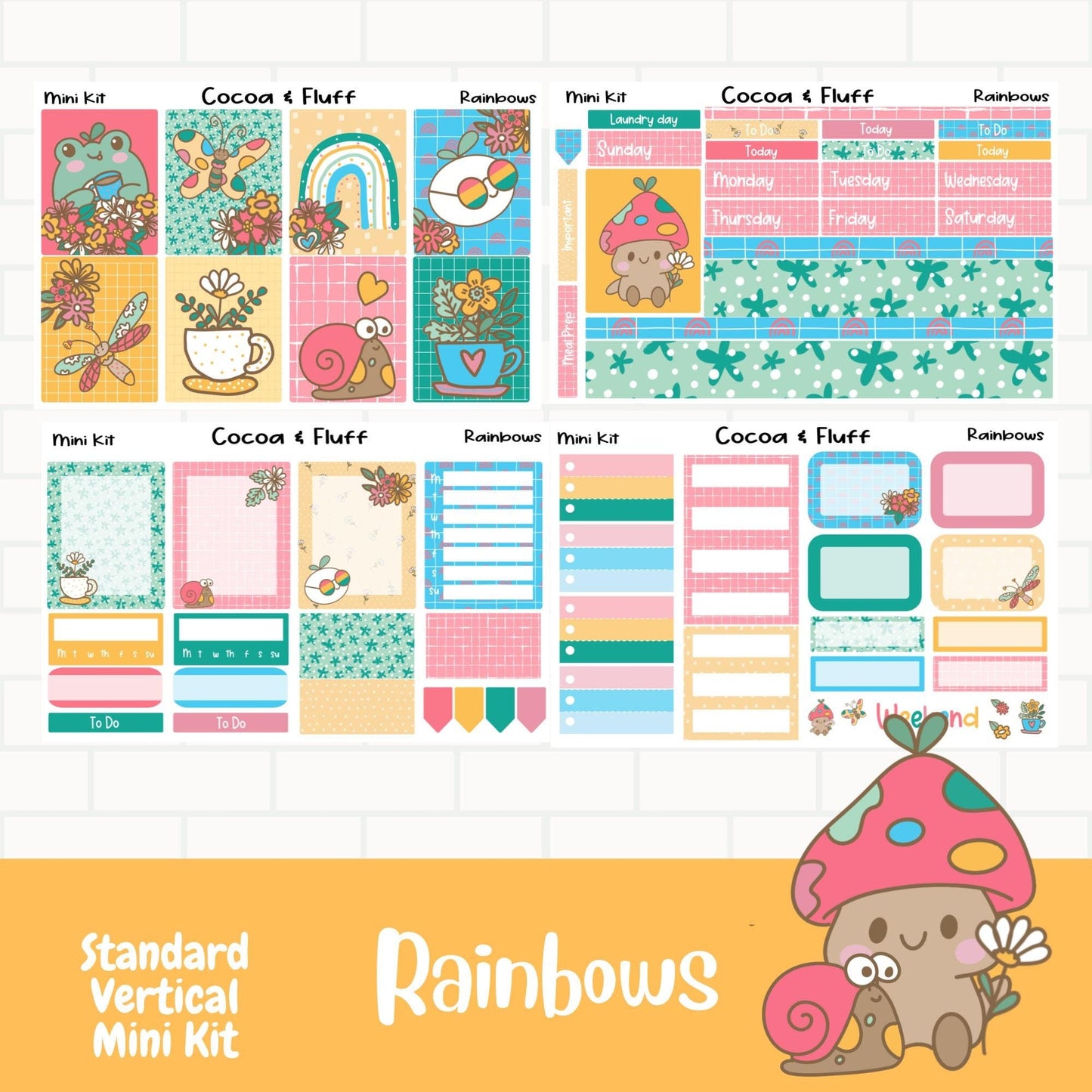 Rainbows Standard Vertical Weekly Sticker Kit
