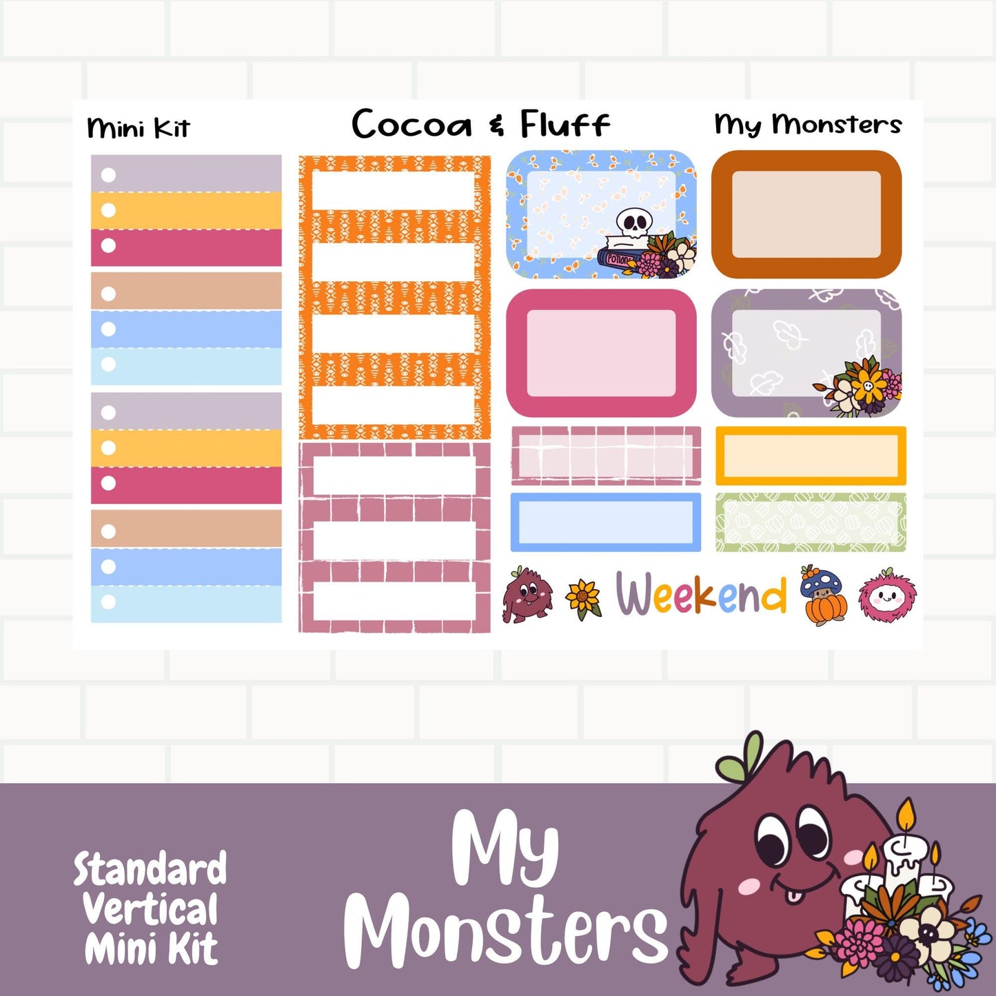 My Monsters Standard Vertical Weekly Sticker Kit