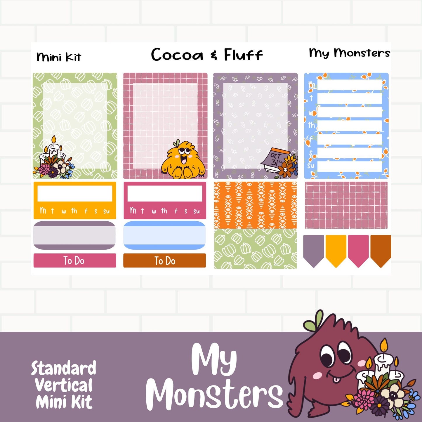 My Monsters Standard Vertical Weekly Sticker Kit