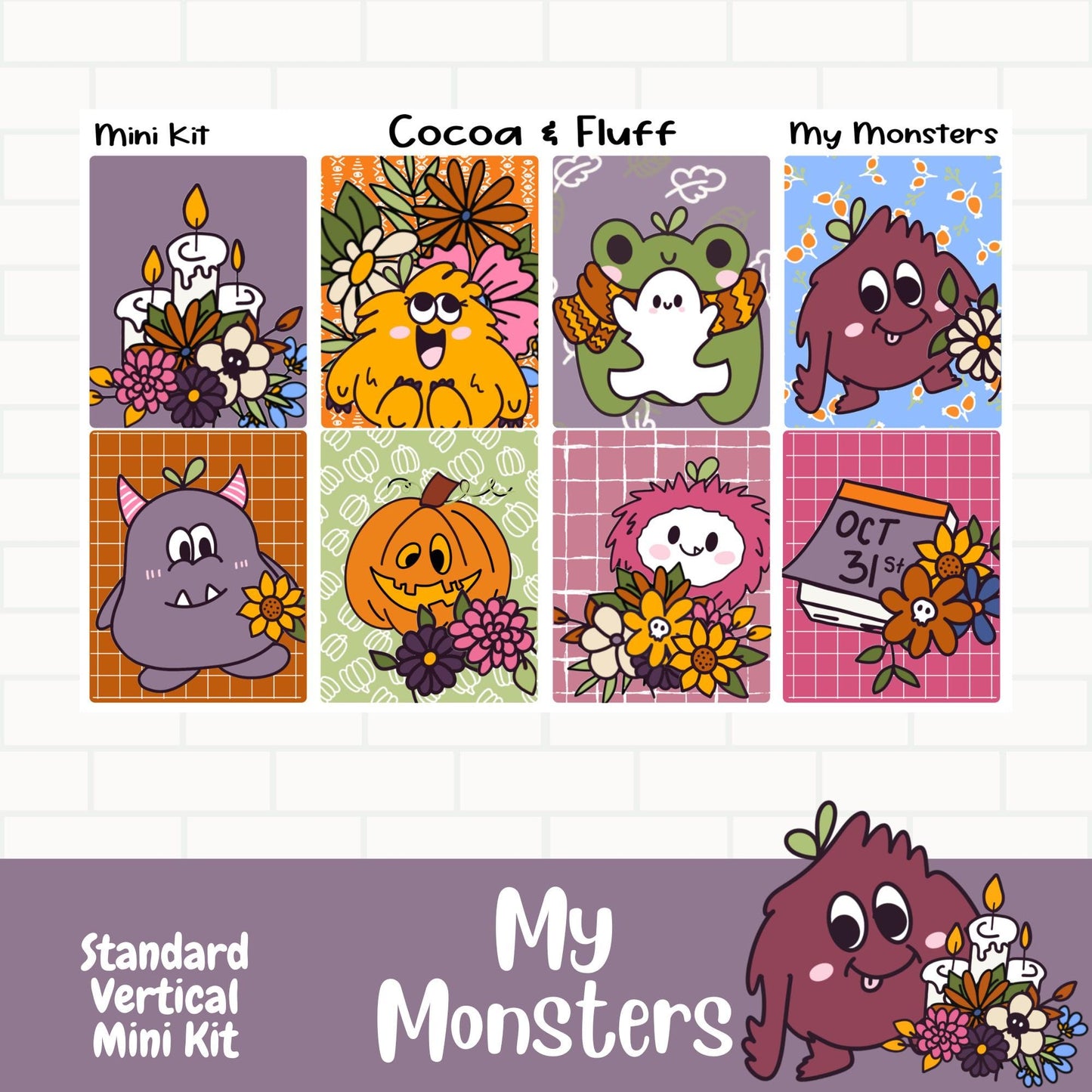My Monsters Standard Vertical Weekly Sticker Kit
