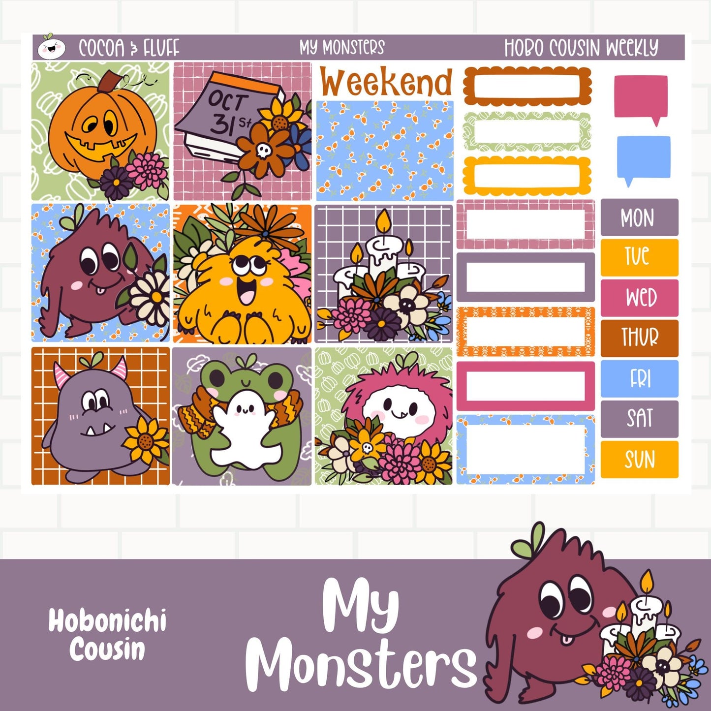 My Monsters Hobo Cousin Weekly Sticker Kit
