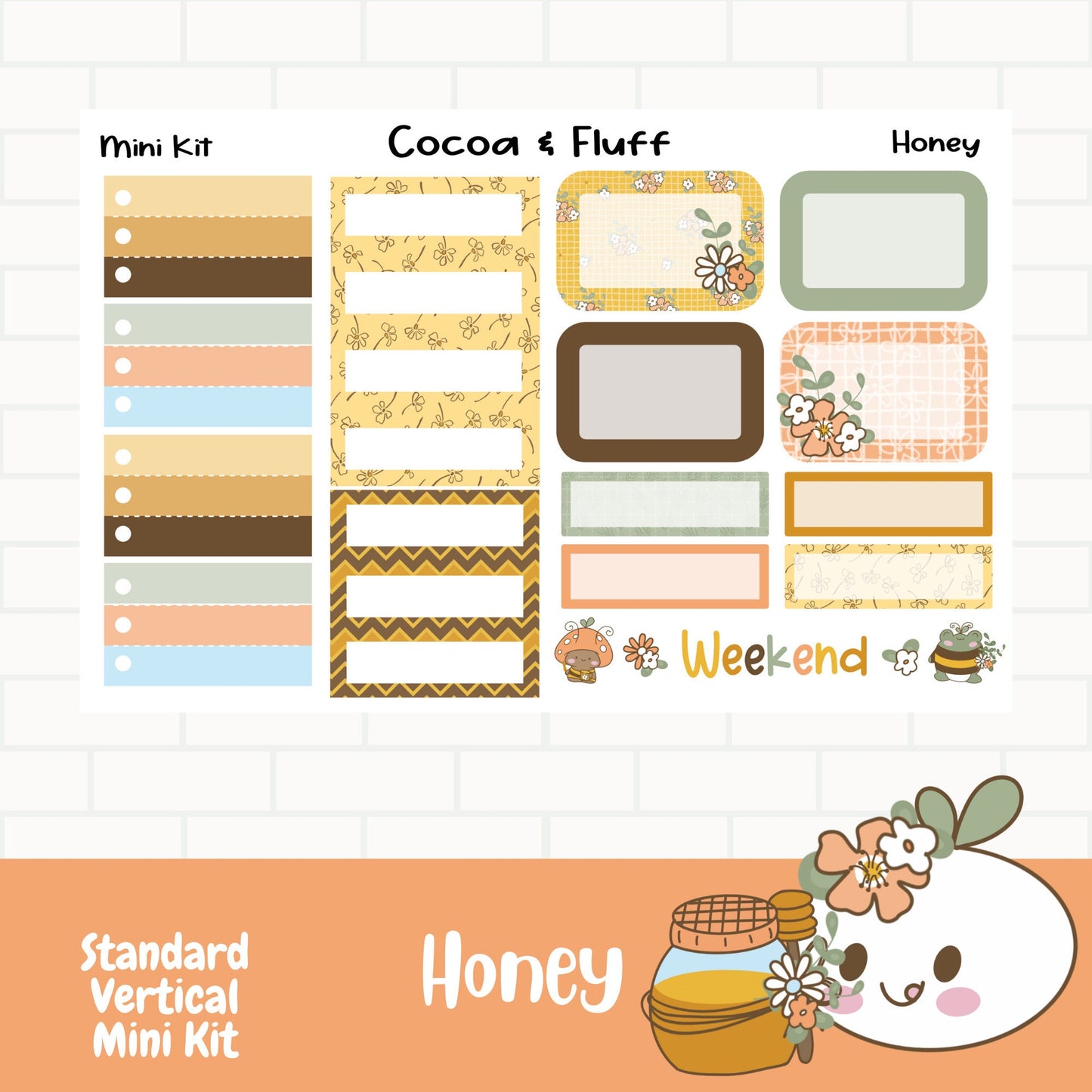 Honey Planner Standard Vertical Weekly Sticker Kit
