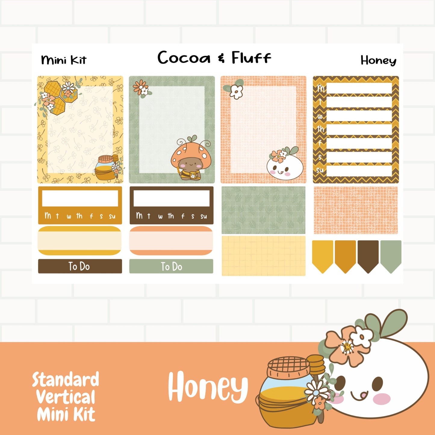 Honey Planner Standard Vertical Weekly Sticker Kit