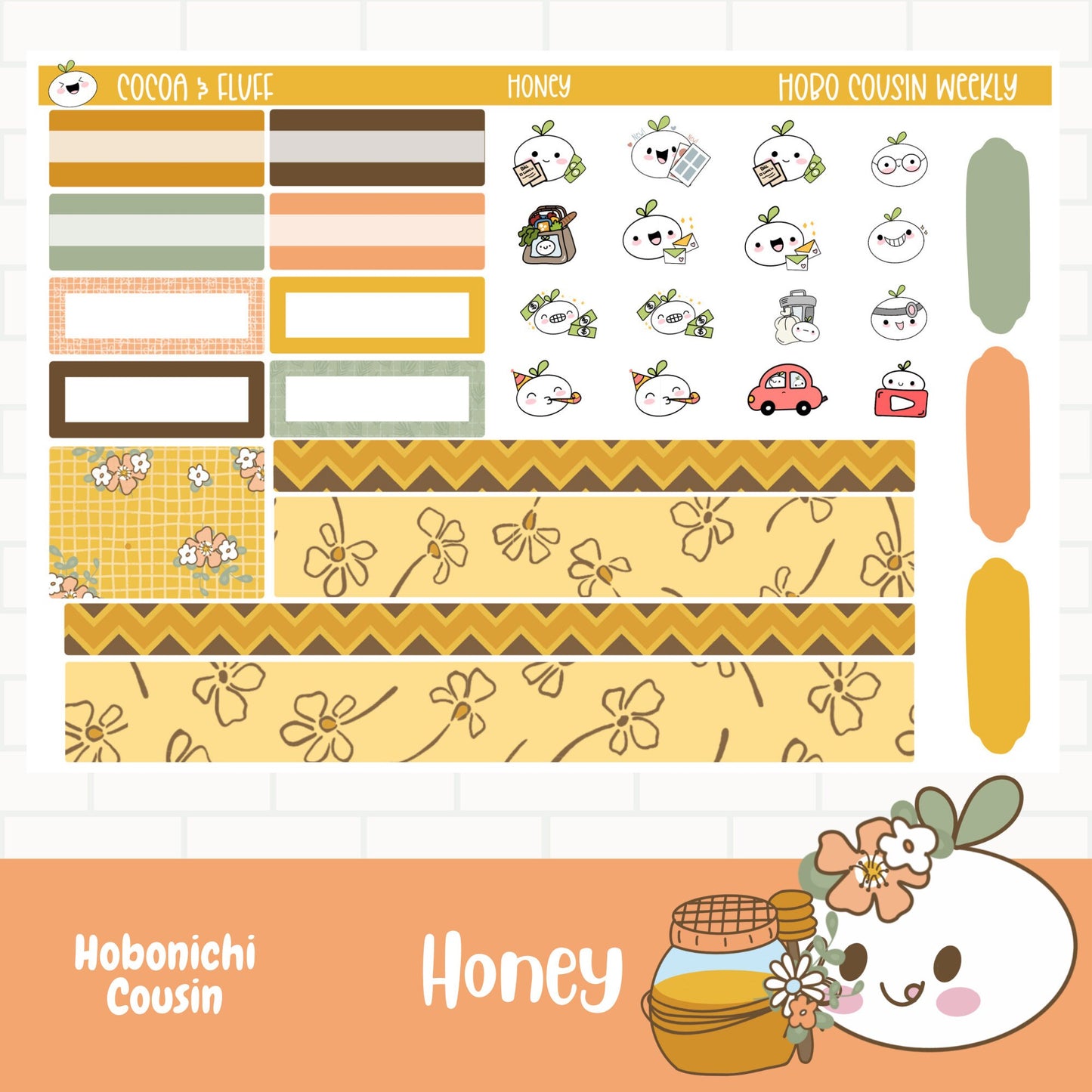 Honey Hobonichi Cousin Weekly Sticker Kit
