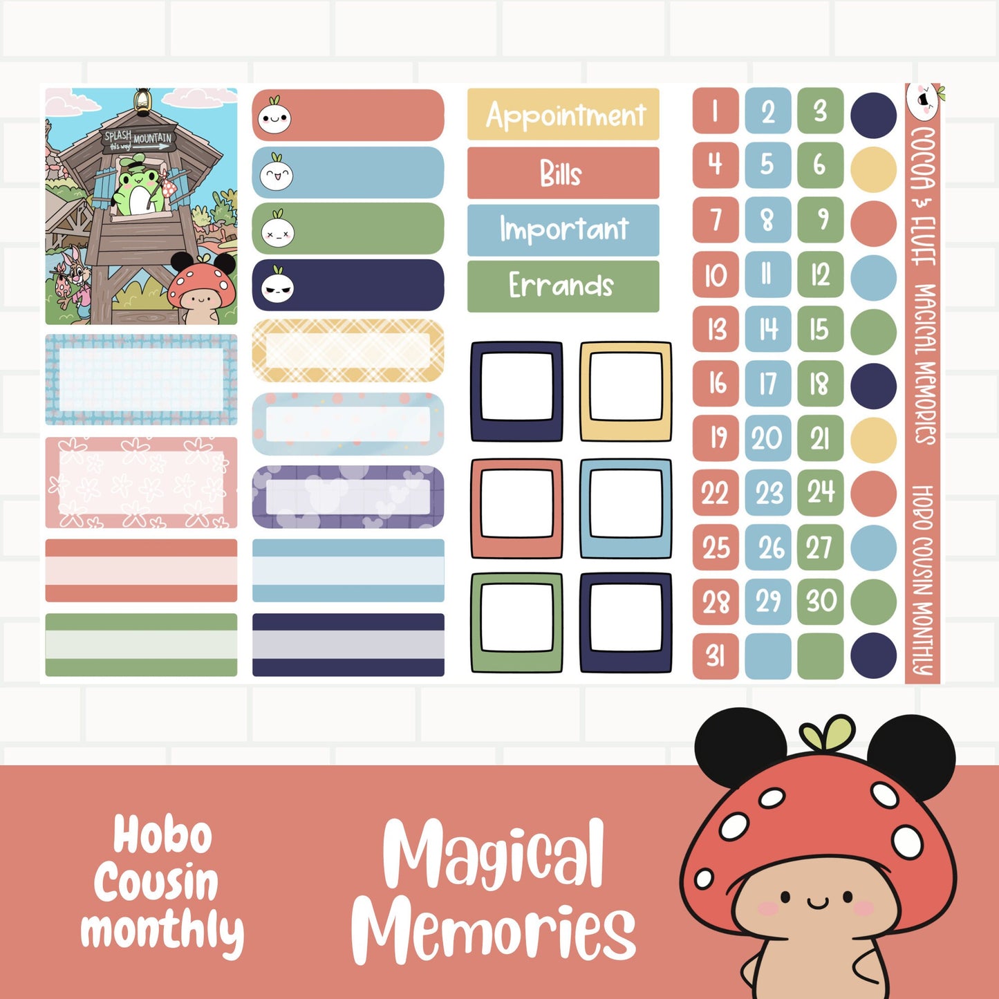 Magical Memories Hobo Cousin Monthly Sticker Kit