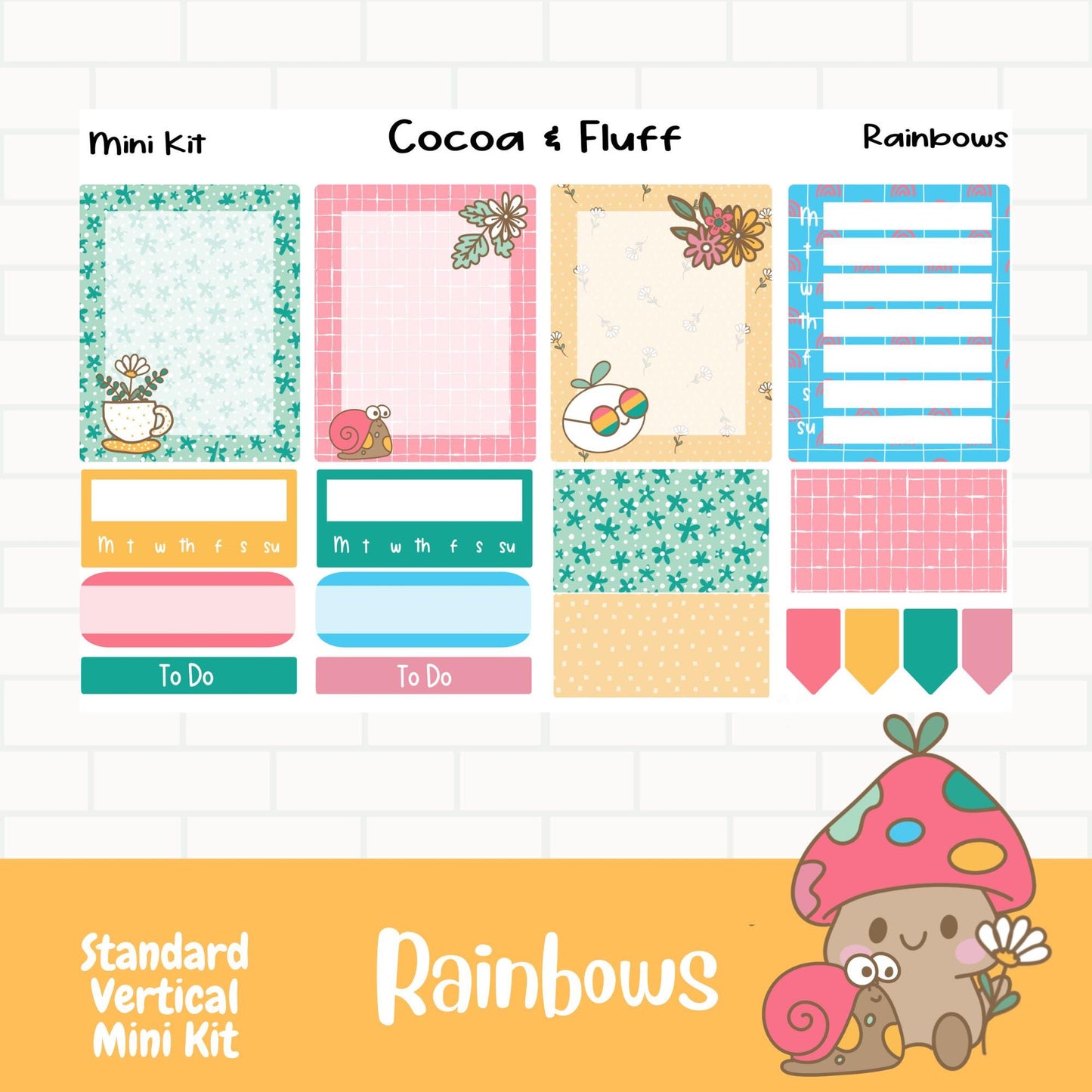 Rainbows Standard Vertical Weekly Sticker Kit