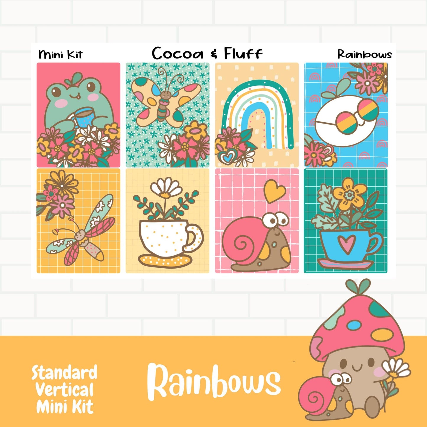 Rainbows Standard Vertical Weekly Sticker Kit