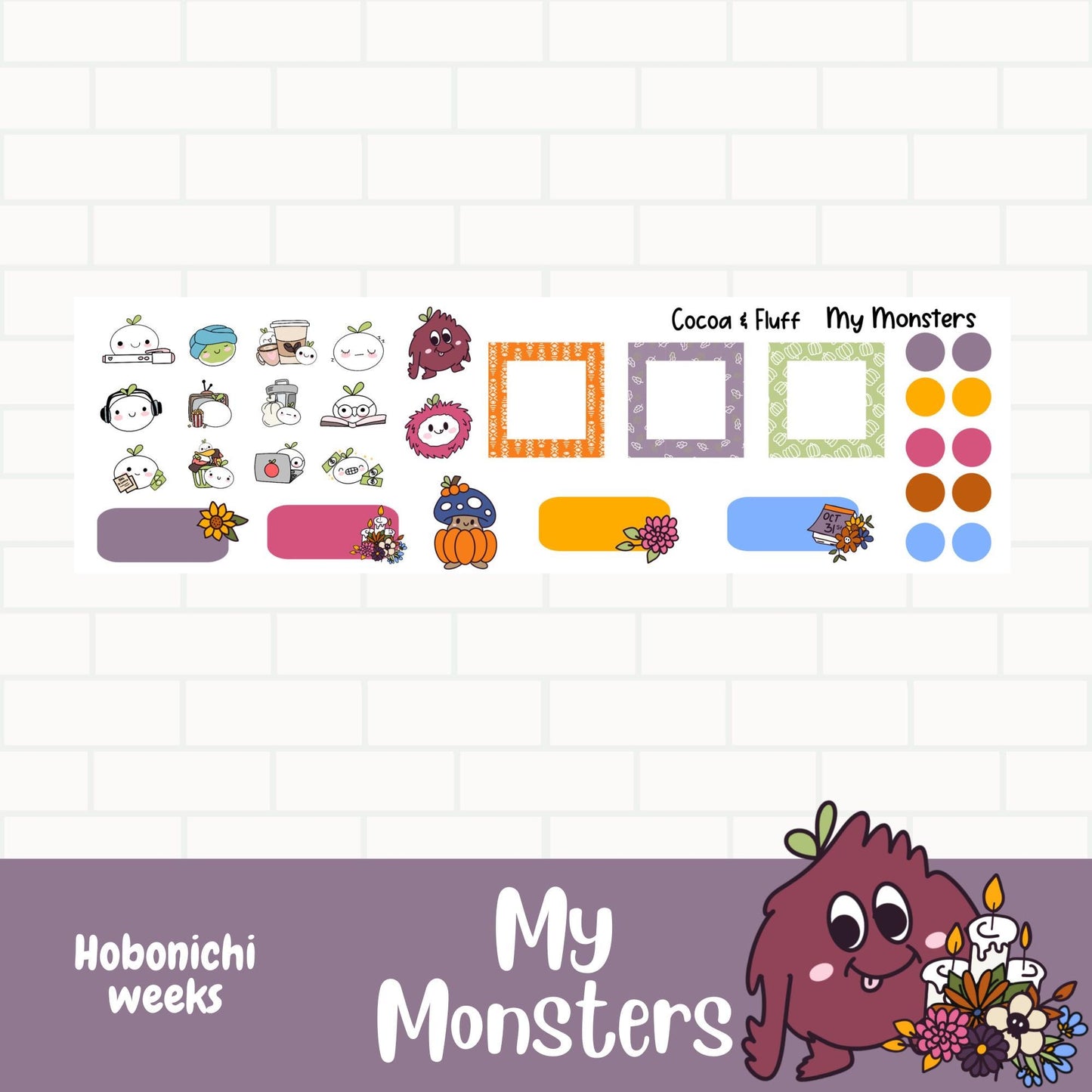 My Monsters Hobonichi Weeks Sticker Kit