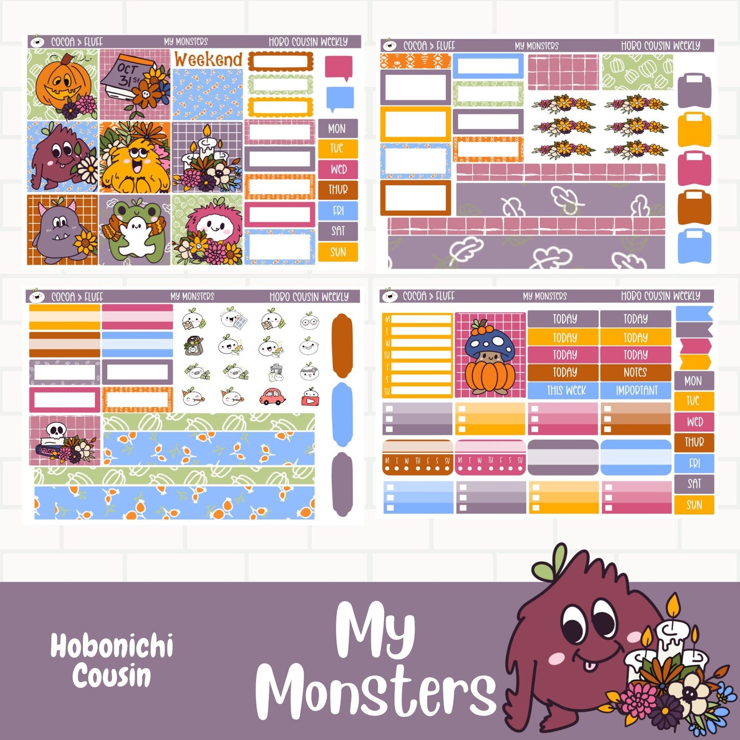 My Monsters Hobo Cousin Weekly Sticker Kit