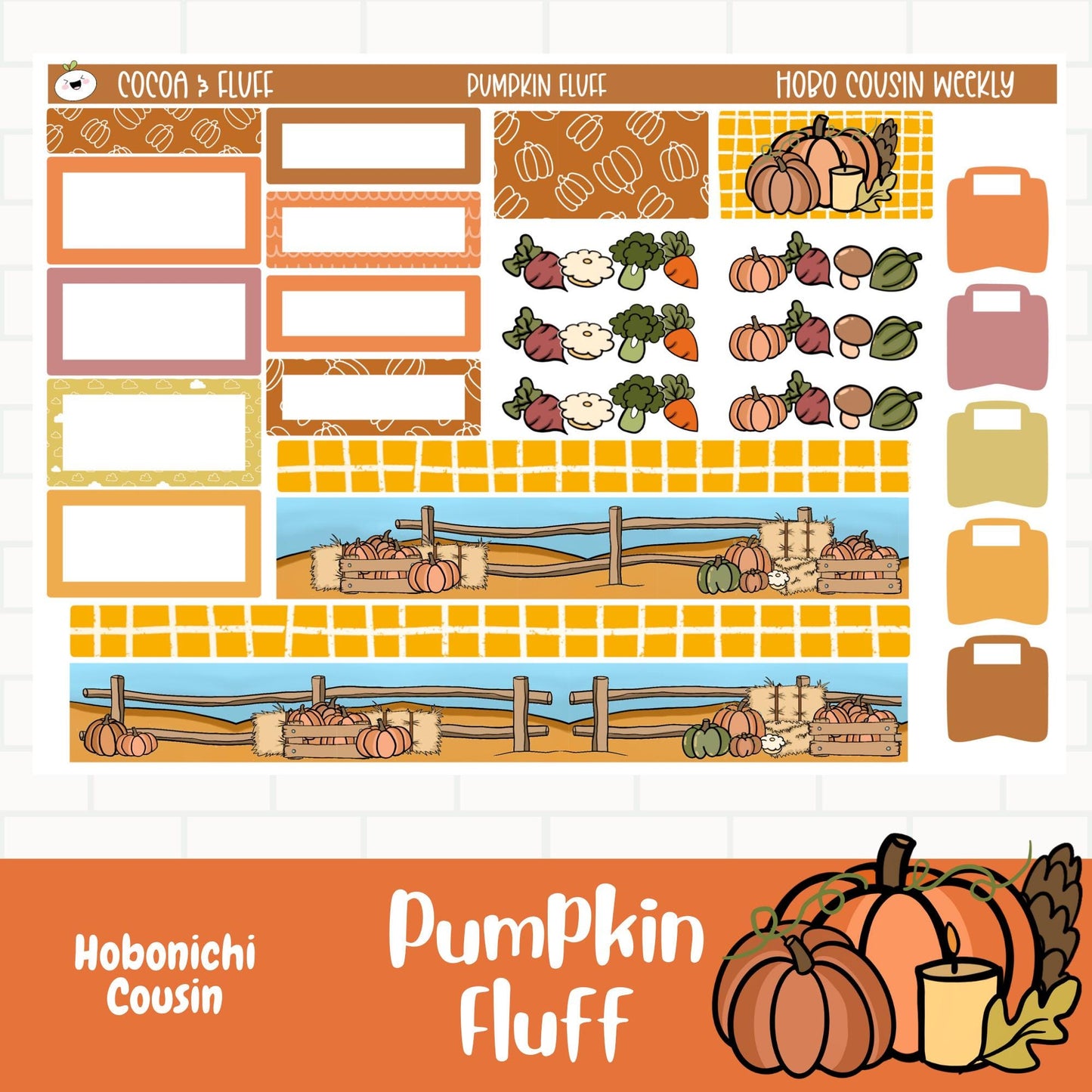Pumpkin Fluff Hobo Cousin Weekly Sticker Kit