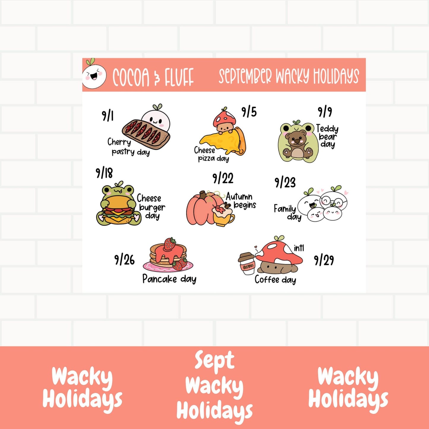 Wacky Holidays Leafy Planner Icons