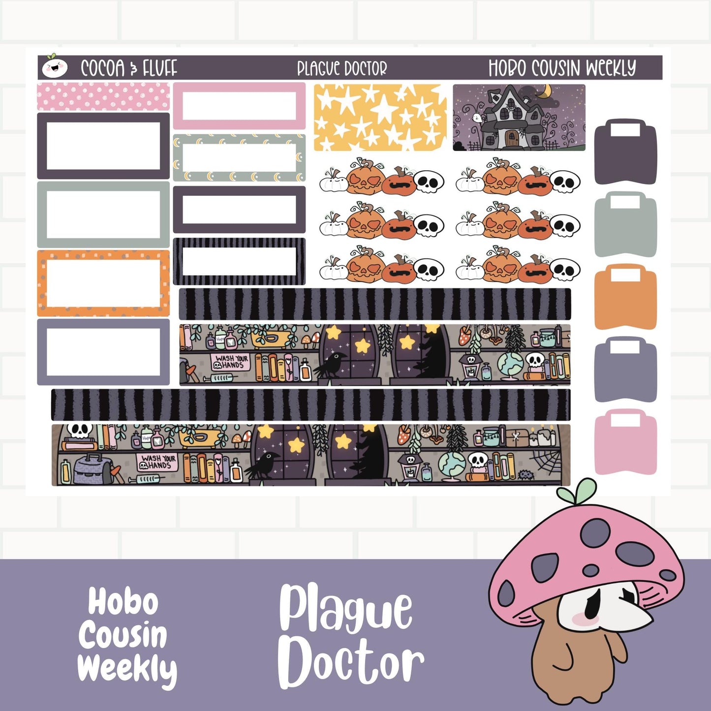 Plague Doctor Hobo Cousin Weekly Sticker Kit