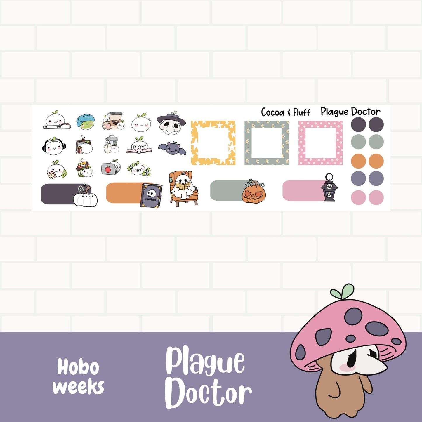 Plague Doctor Hobo Weeks Weekly Sticker Kit