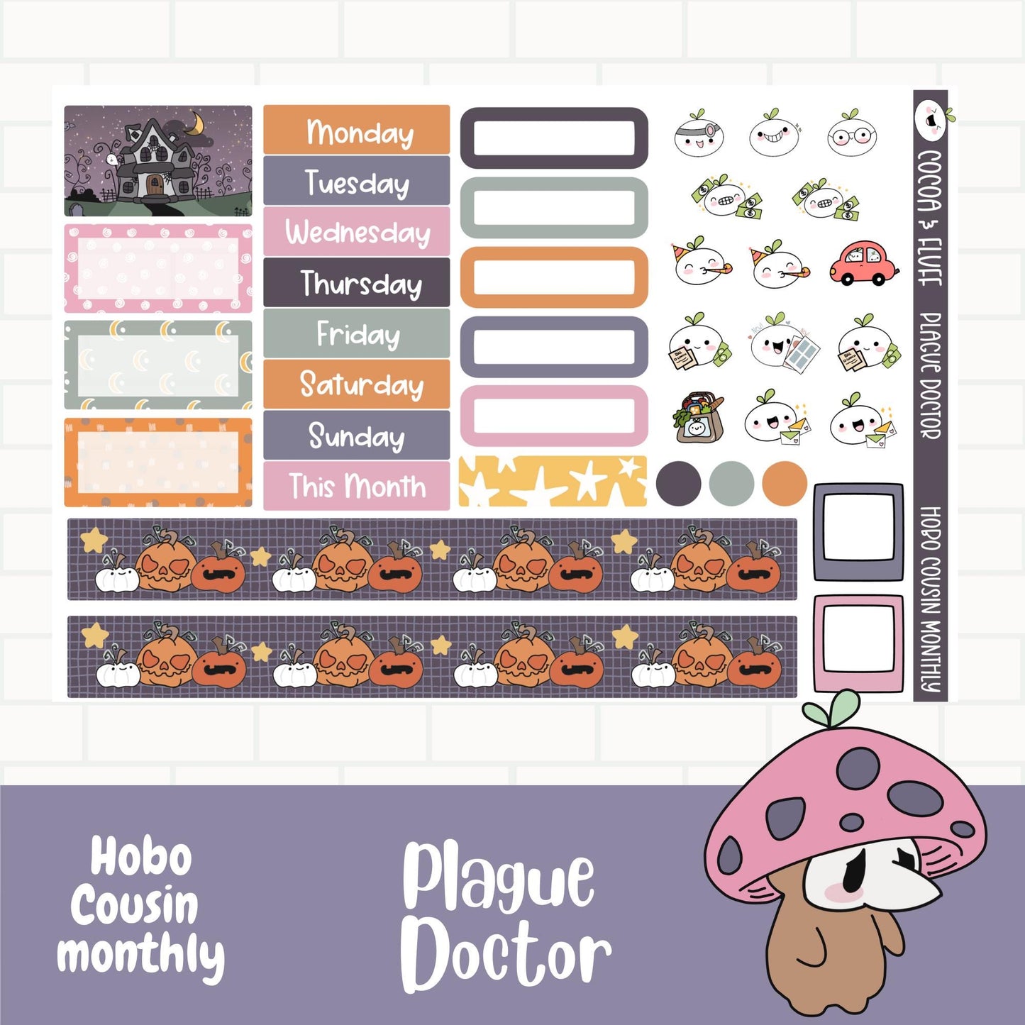 Plague Doctor Hobo Cousin Monthly Sticker Kit