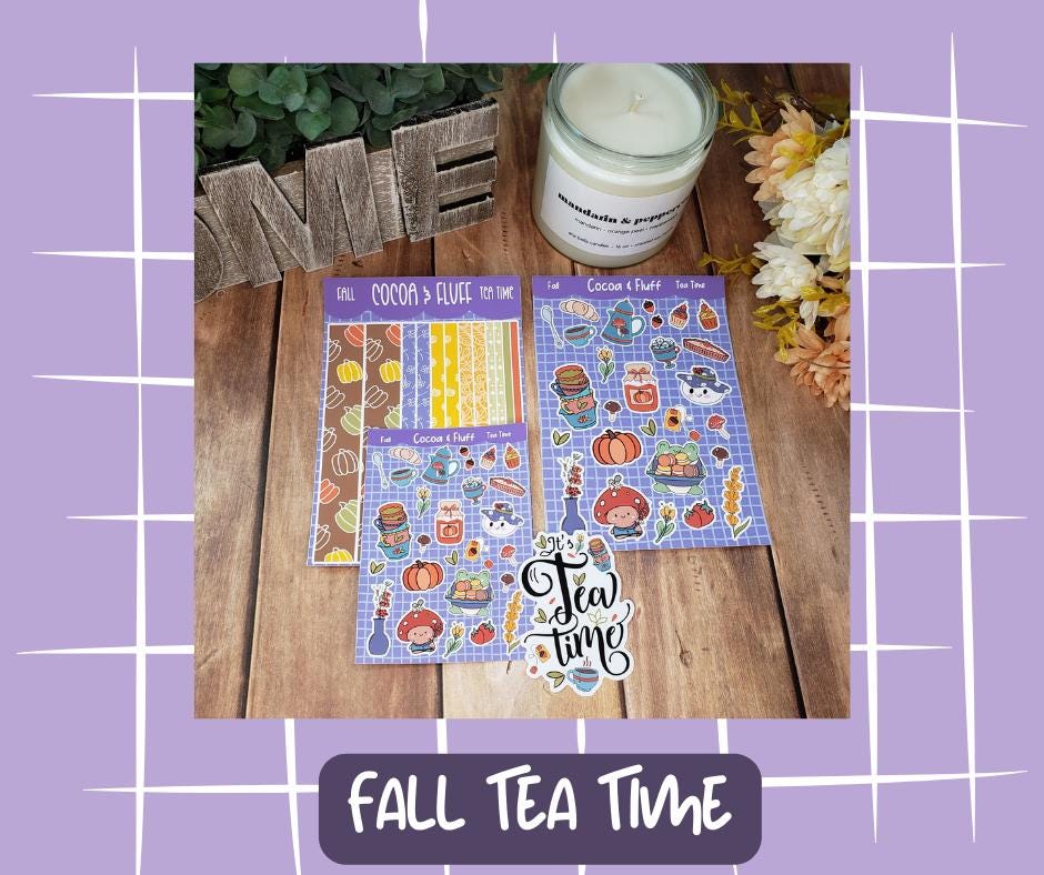 Fall Tea Time Deco Sticker Sheet