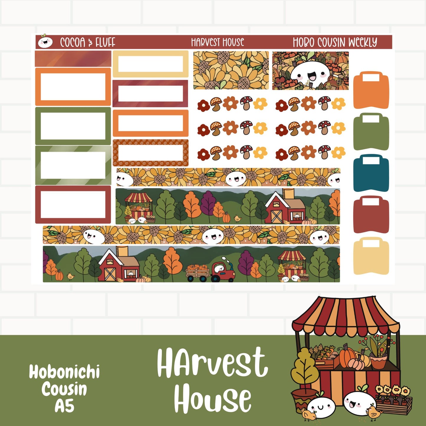 Harvest House Hobonichi Cousin Weekly Sticker Kit