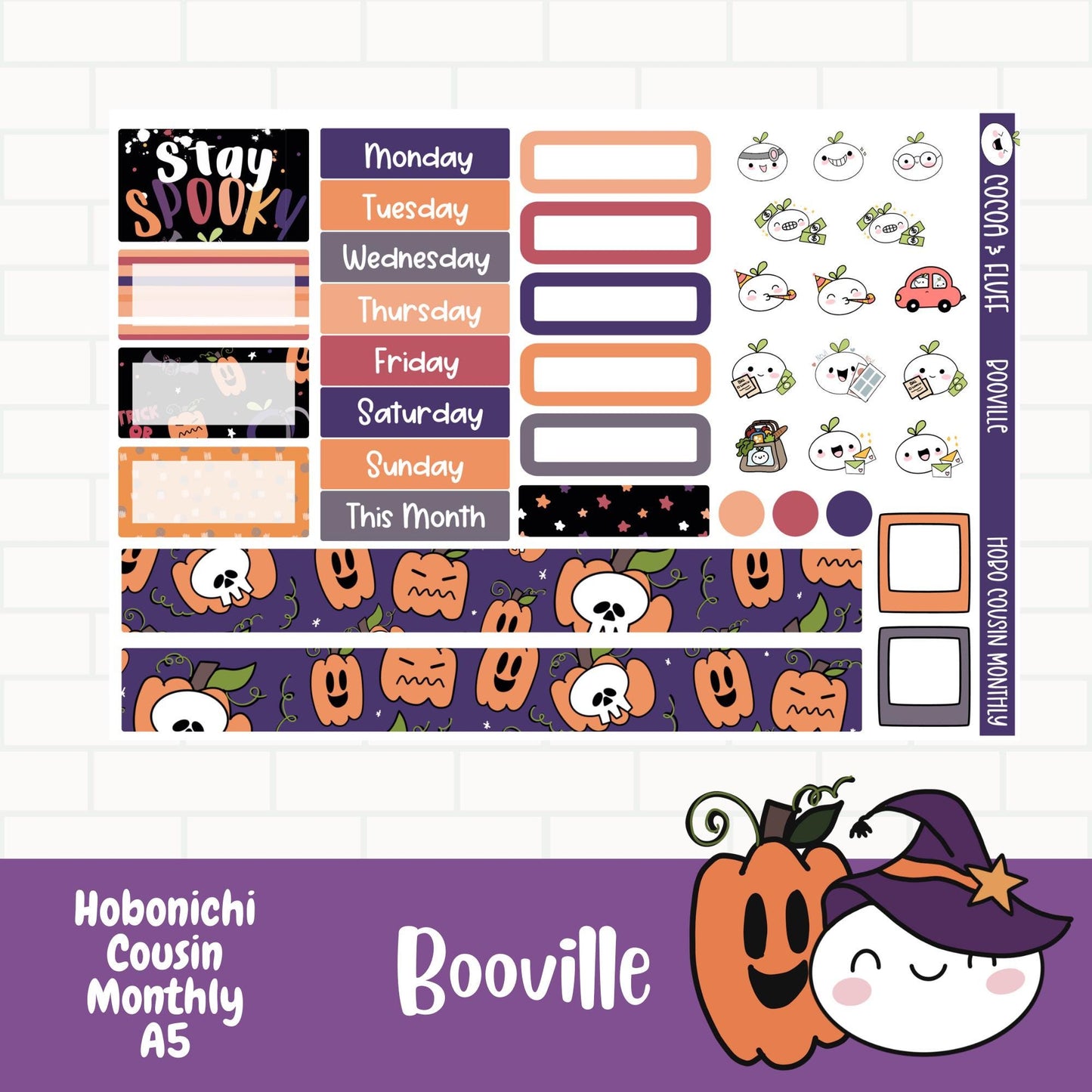 Booville Hobonichi Cousin Monthly Sticker Kit