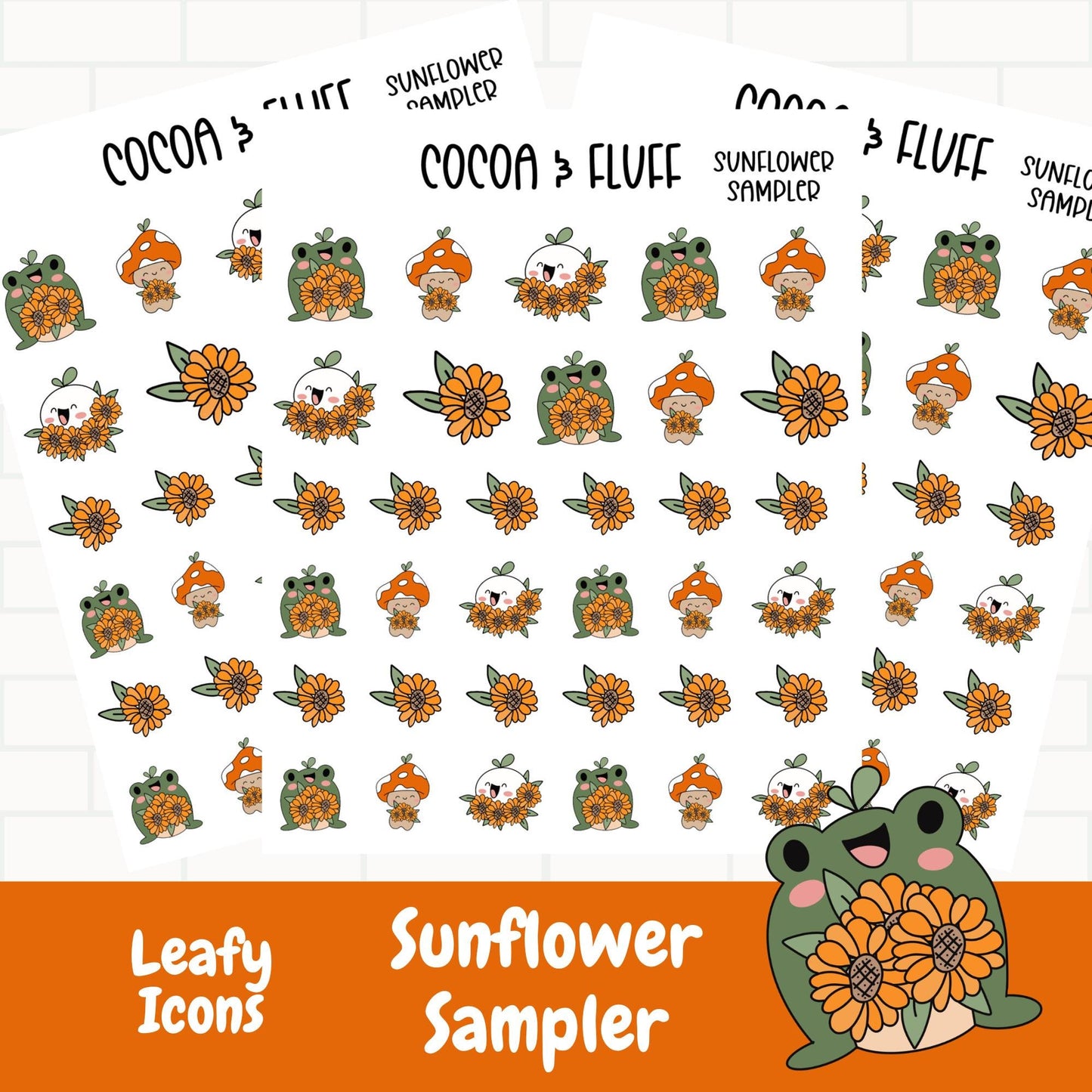 Sunflower Sampler Leafy, Lily and Buttons Planner Icons