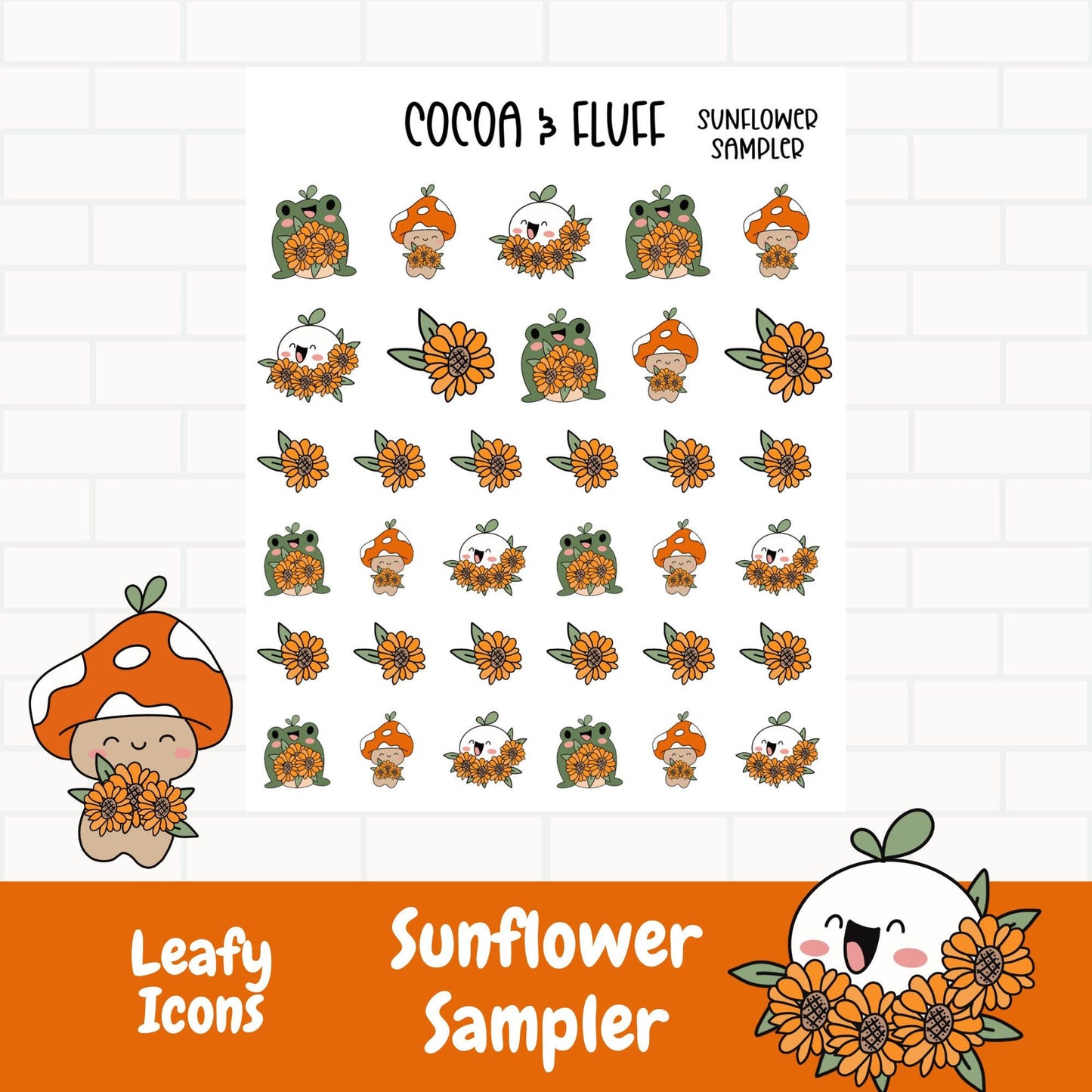 Sunflower Sampler Leafy, Lily and Buttons Planner Icons