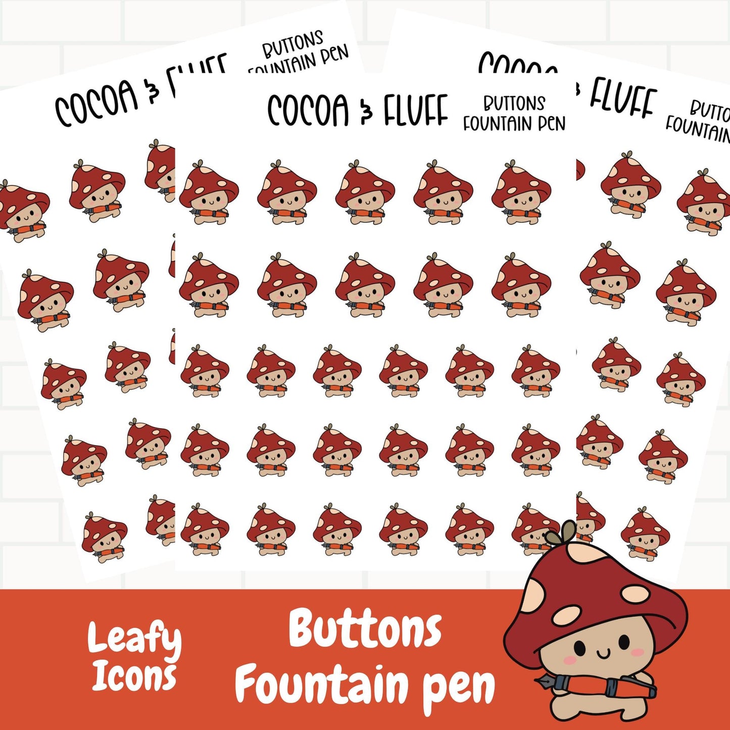 Fountain Pen Buttons Planner Icons