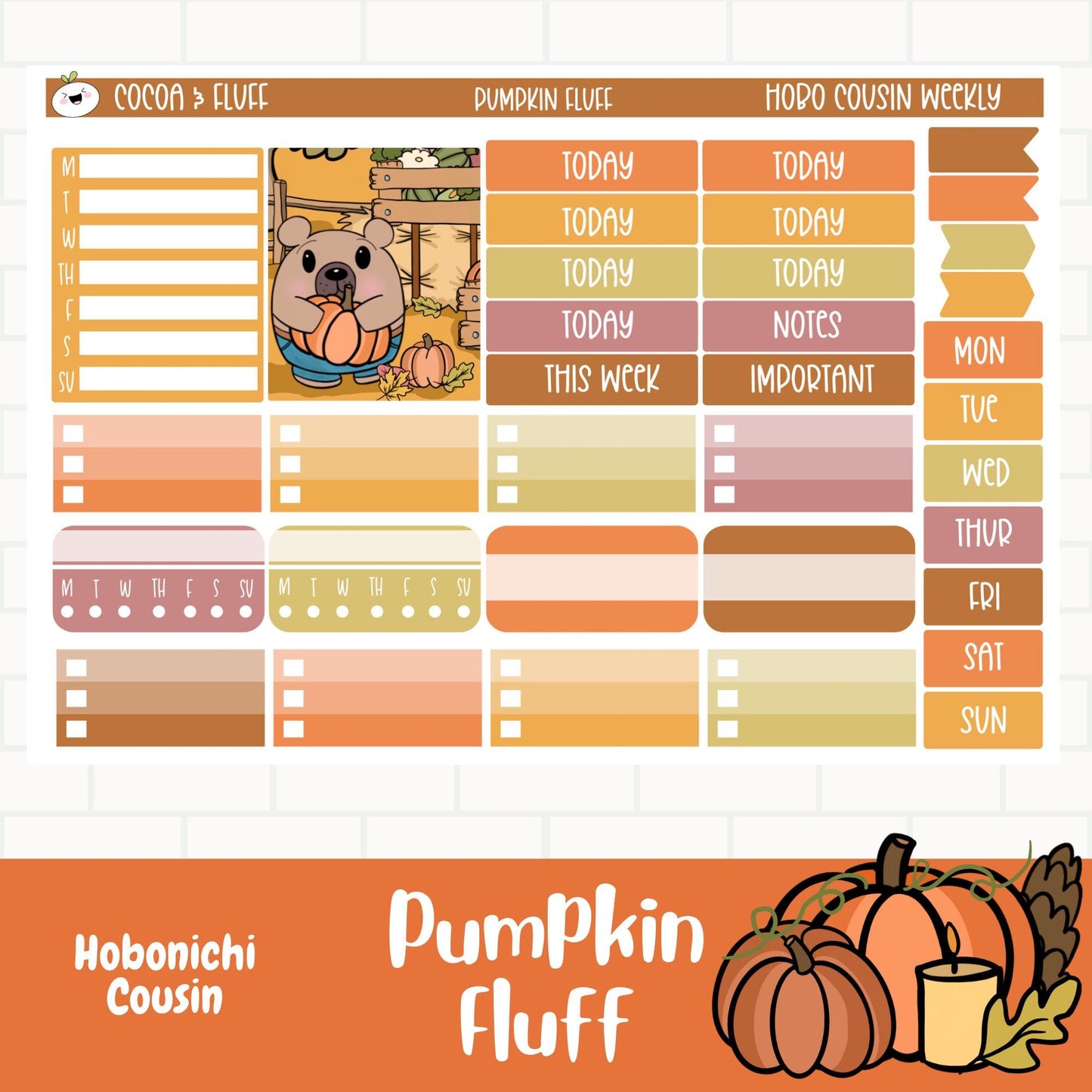 Pumpkin Fluff Hobo Cousin Weekly Sticker Kit
