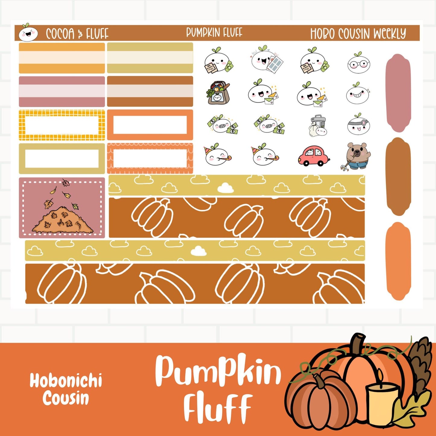 Pumpkin Fluff Hobo Cousin Weekly Sticker Kit