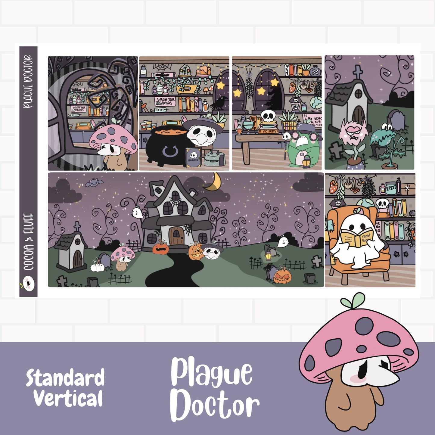 Plague Doctor Standard Vertical Weekly Sticker Kit