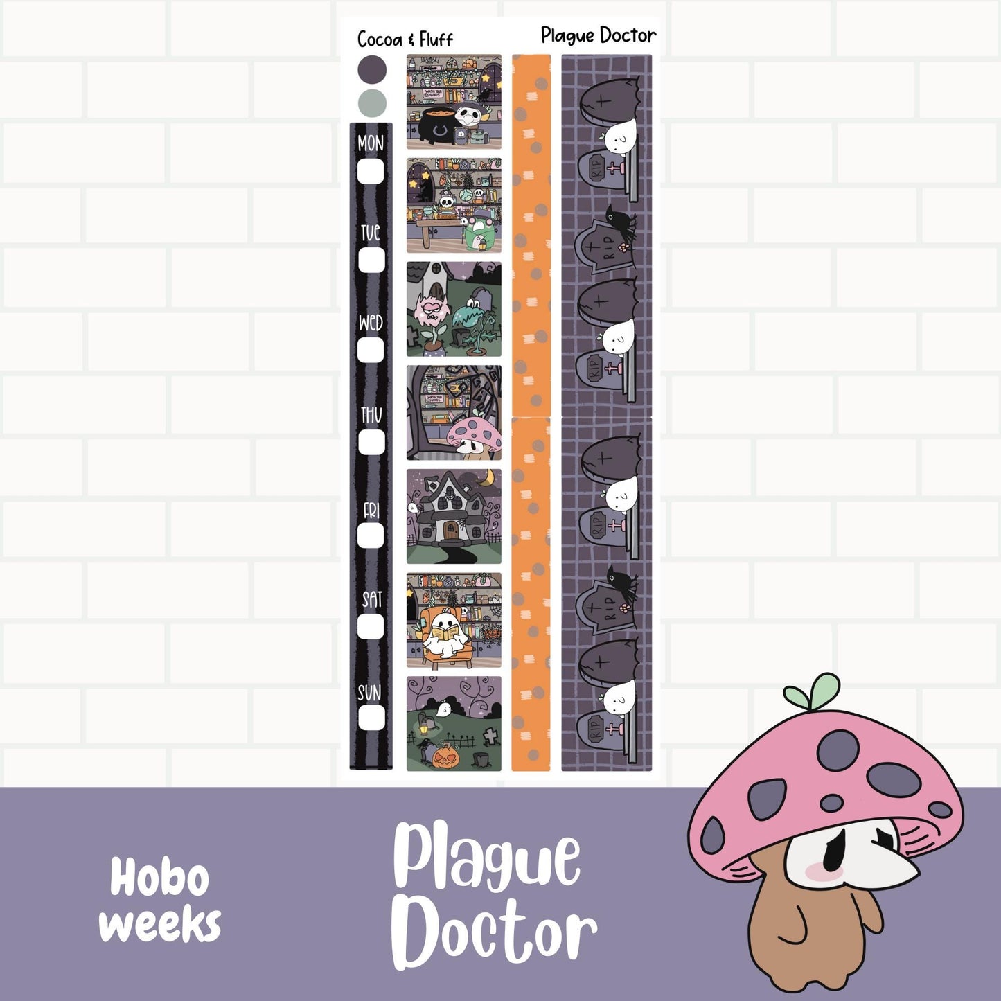 Plague Doctor Hobo Weeks Weekly Sticker Kit