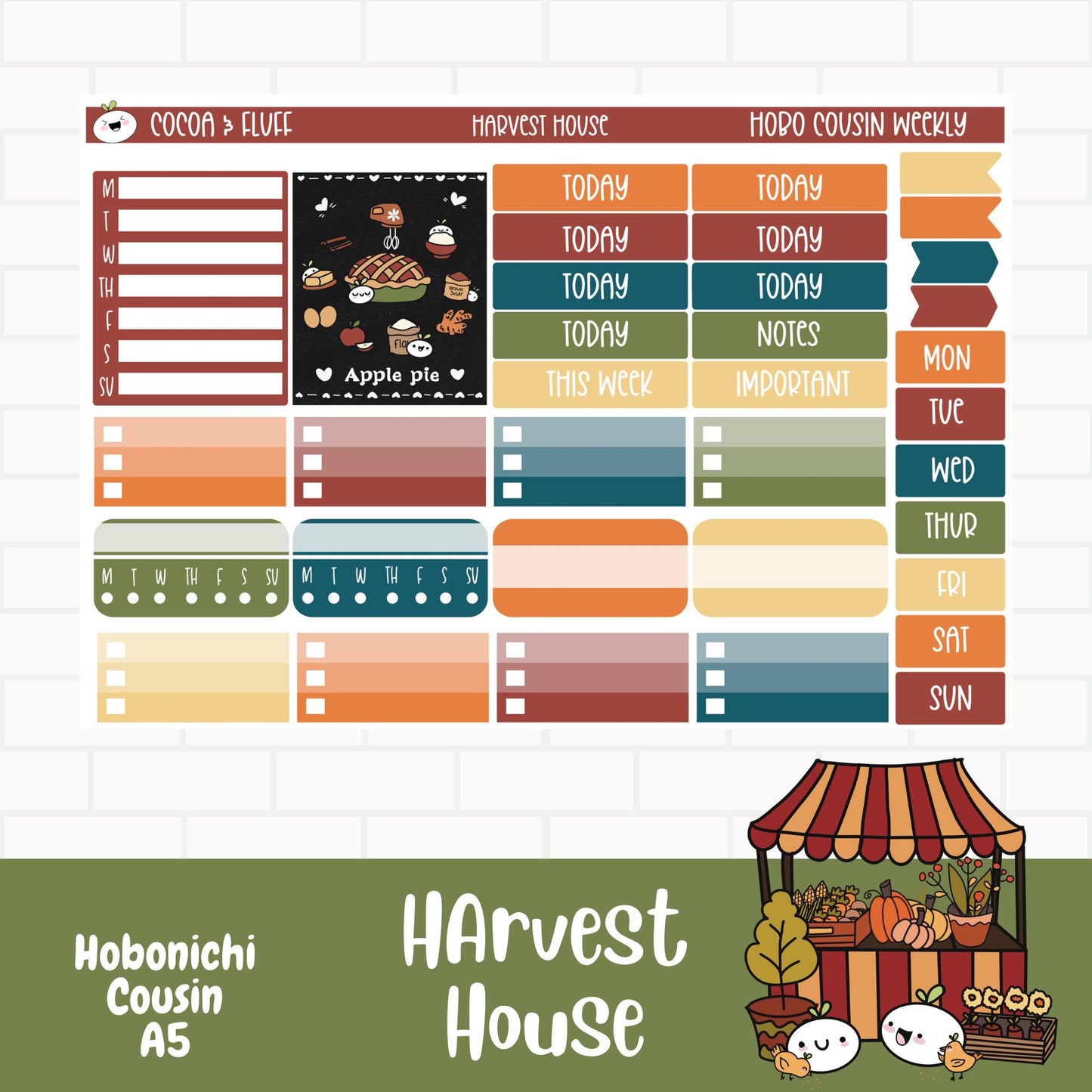 Harvest House Hobonichi Cousin Weekly Sticker Kit
