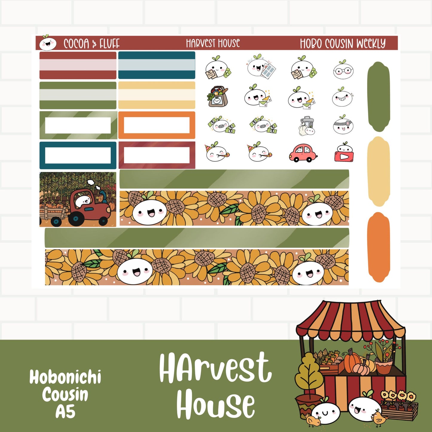 Harvest House Hobonichi Cousin Weekly Sticker Kit