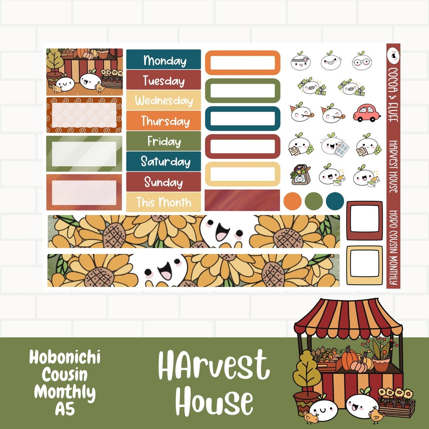 Harvest House Hobonichi Cousin Monthly Sticker Kit