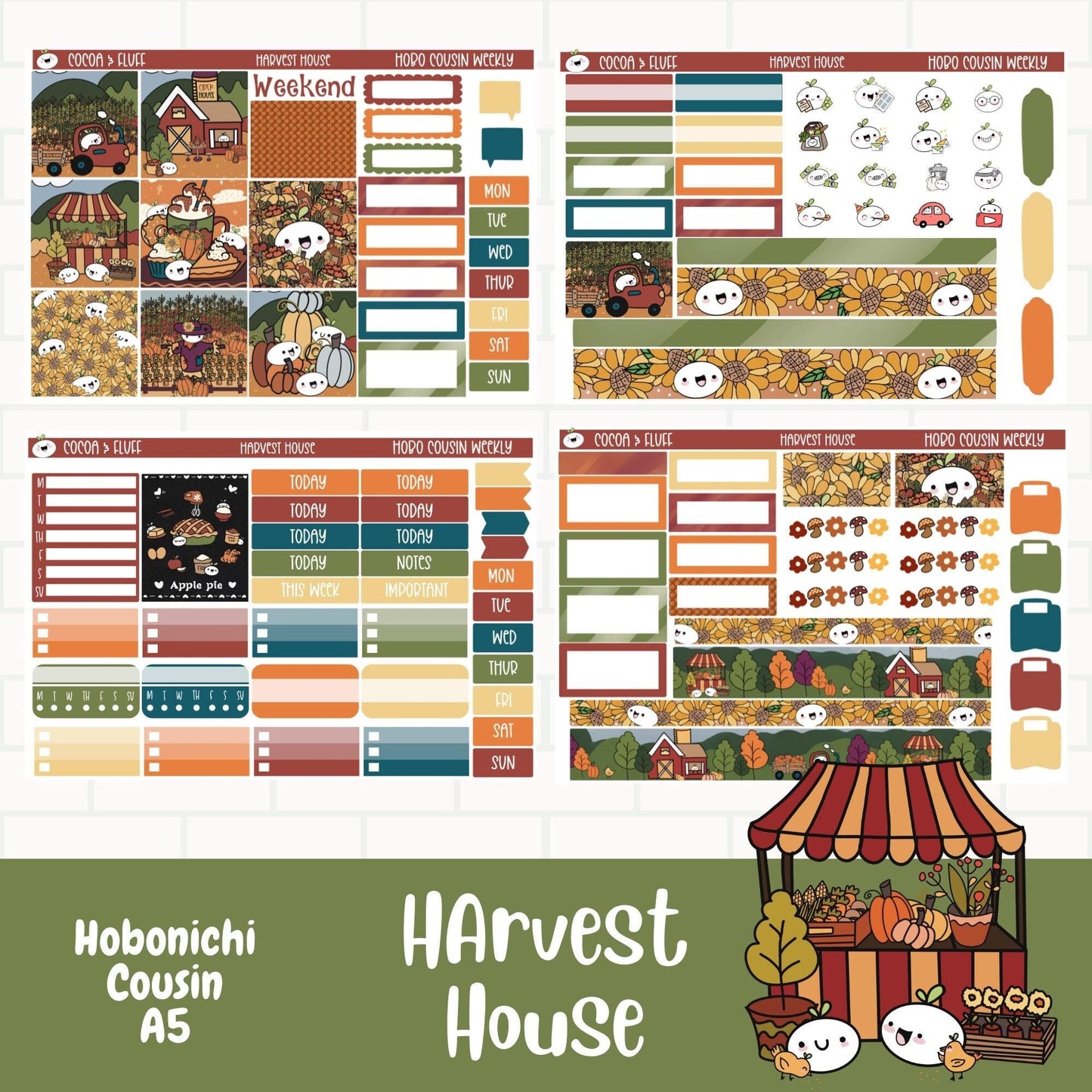 Harvest House Hobonichi Cousin Weekly Sticker Kit