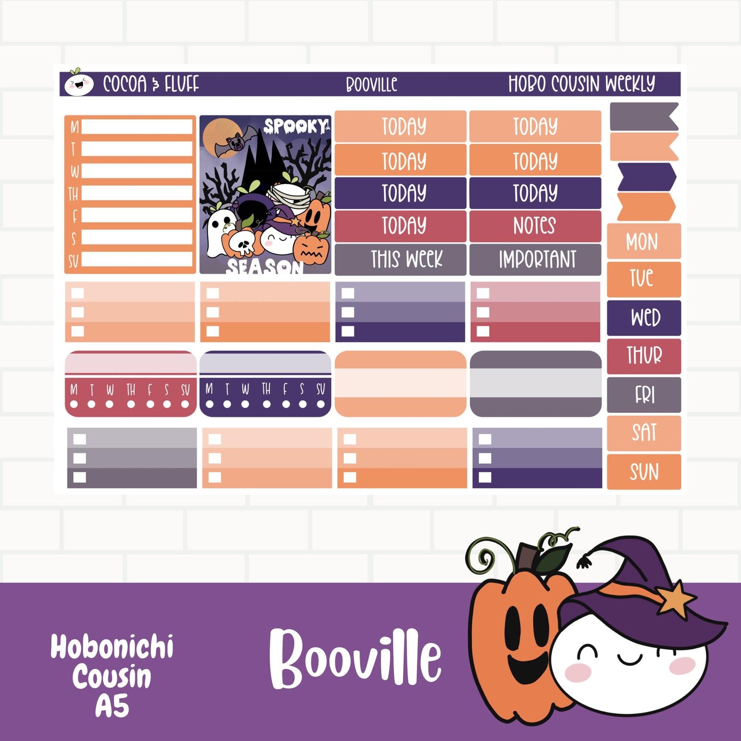 Booville Hobonichi Cousin Weekly Sticker Kit