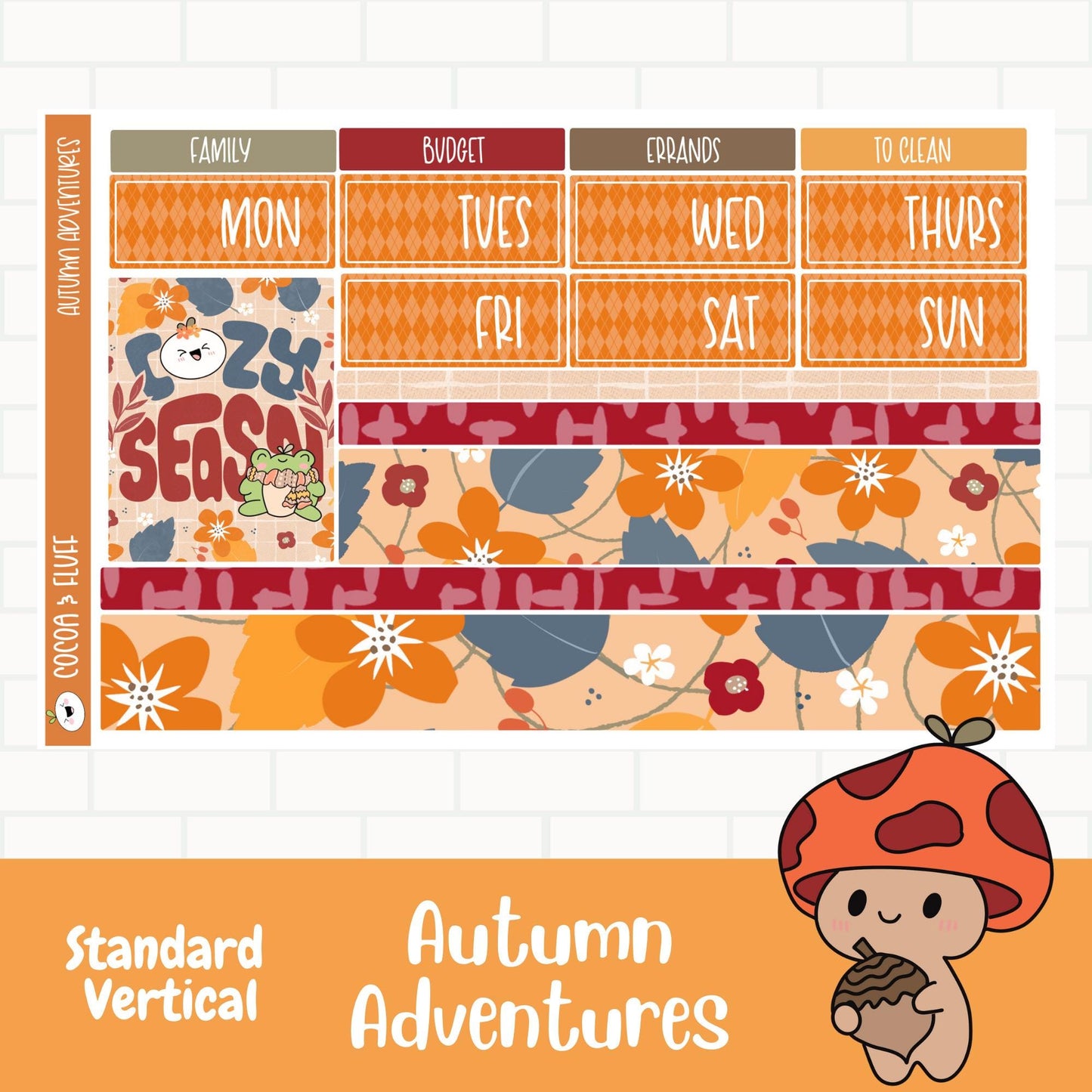 Autumn Adventures Standard Vertical Weekly Planner Sticker Kit