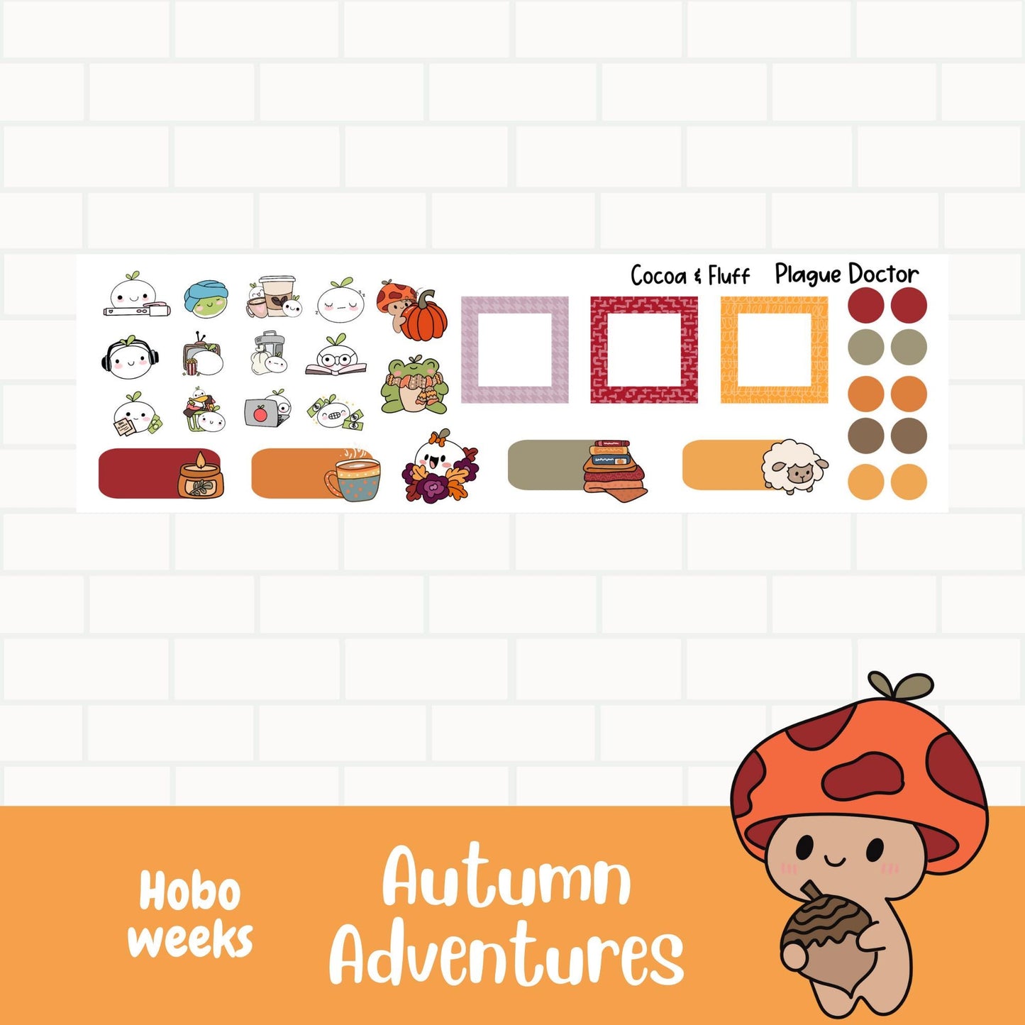 Autumn Adventures Hobo Weeks Weekly Planner Sticker Kit