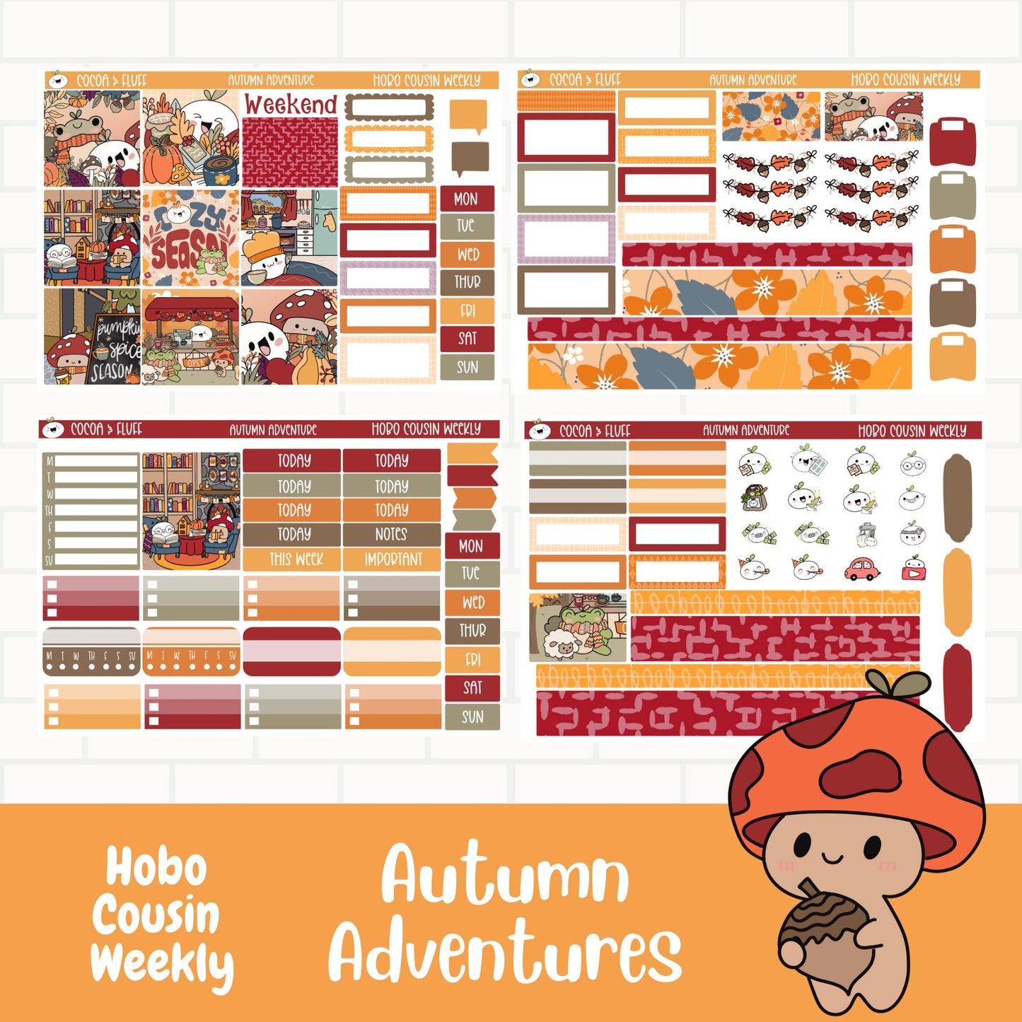 Autumn Adventures Planner Hobo Cousin Weekly