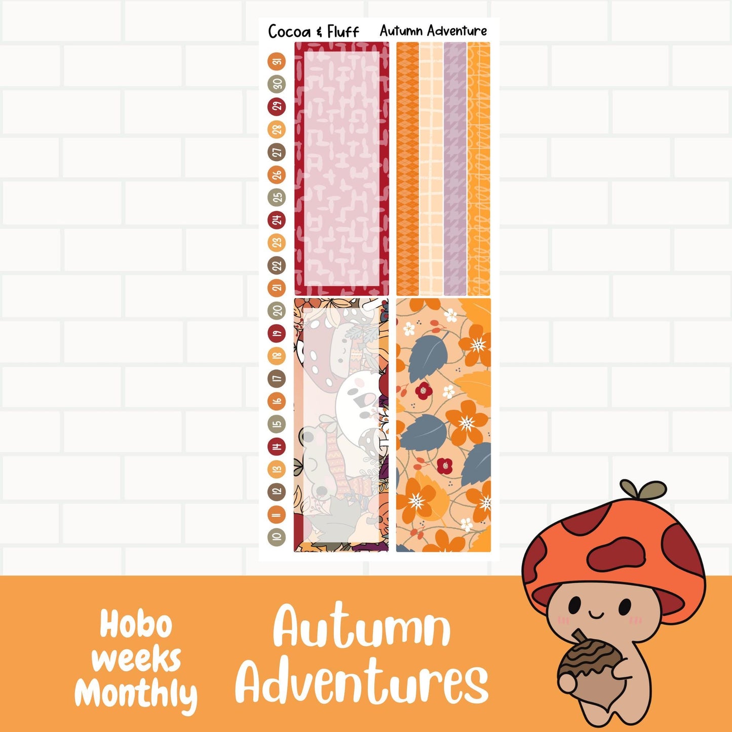 Autumn Adventures Hobo Weeks Monthly Stickers