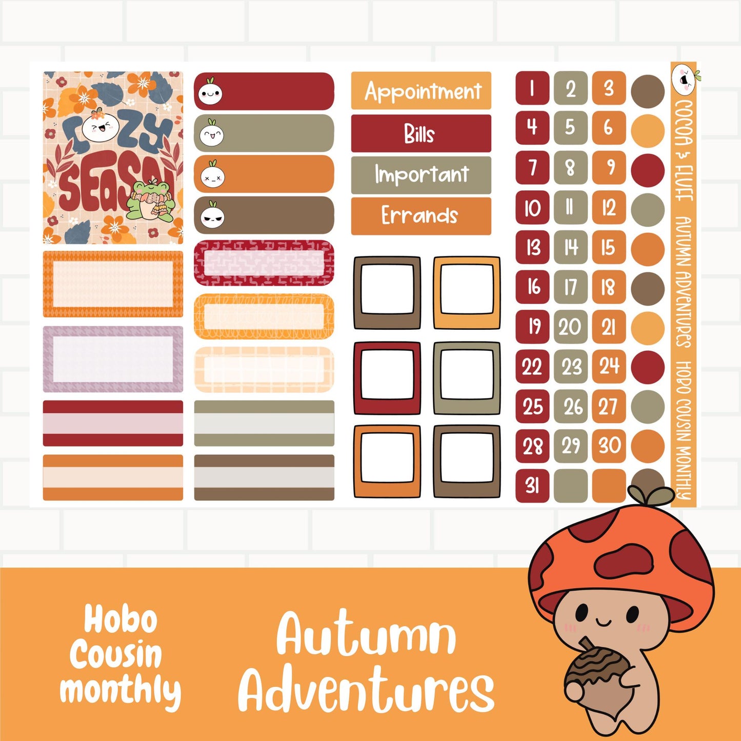 Autumn Adventures Hobo Cousin Monthly