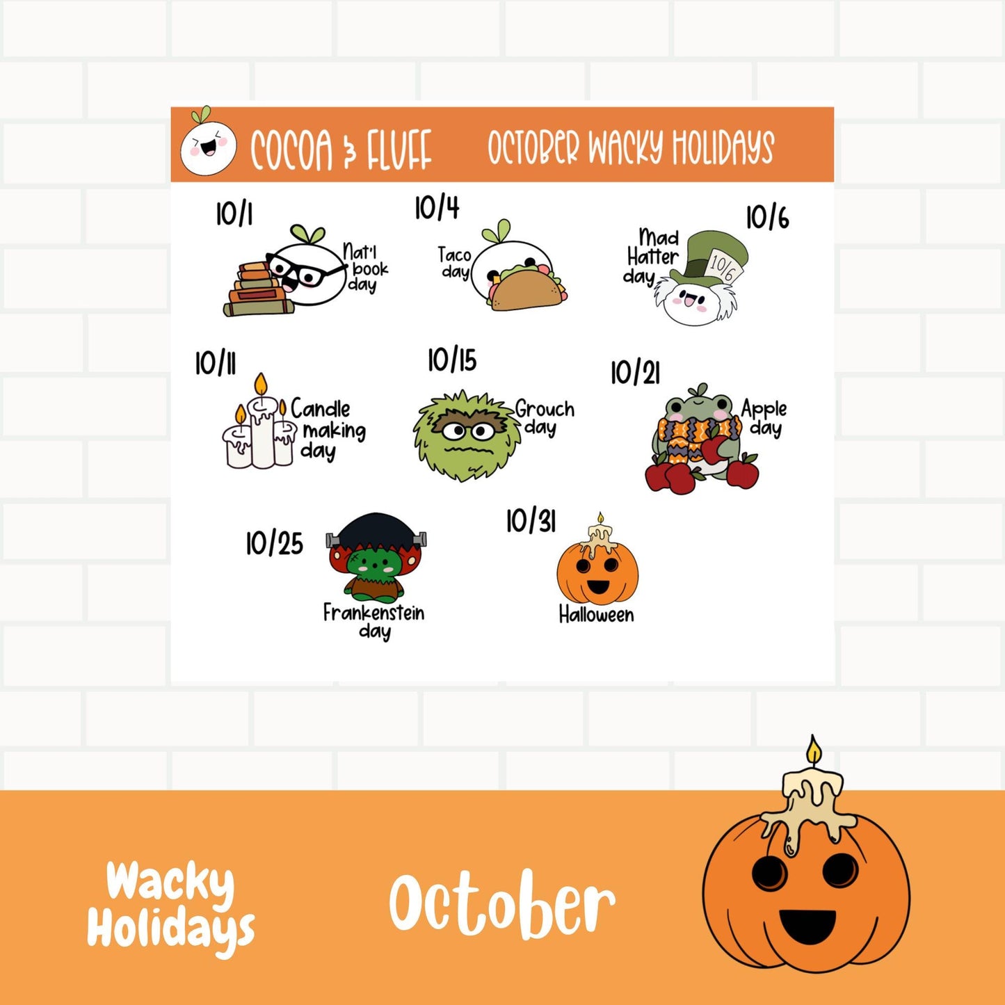 Wacky Holidays Leafy Planner Icons