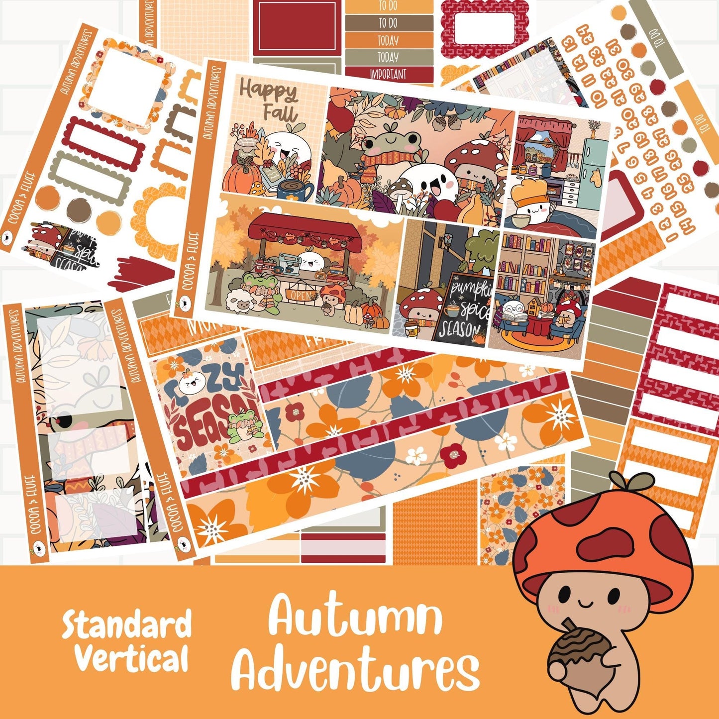 Autumn Adventures Standard Vertical Weekly Planner Sticker Kit