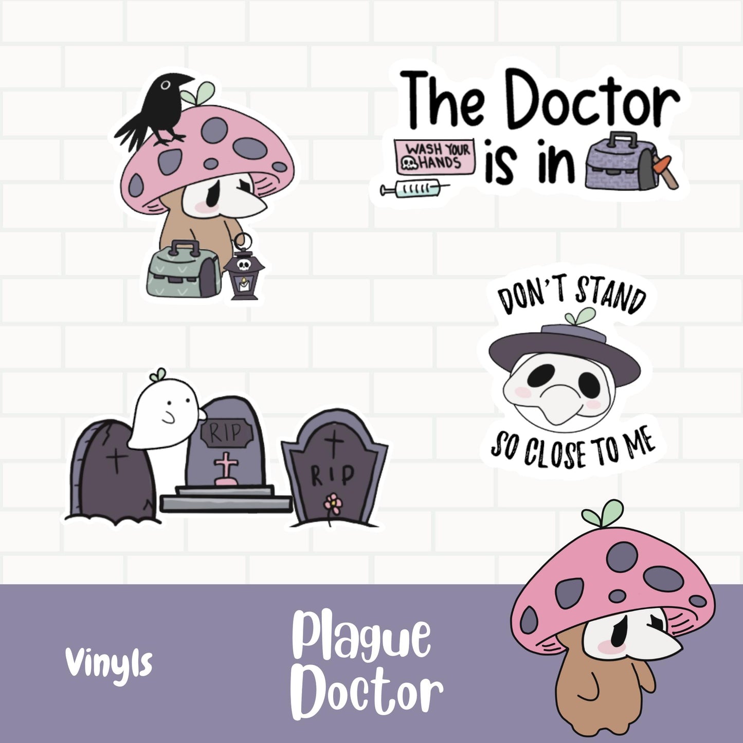 Plague Doctor Vinyl Stickers
