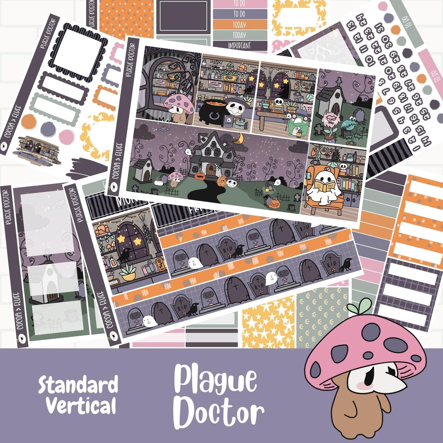 Plague Doctor Standard Vertical Weekly Sticker Kit