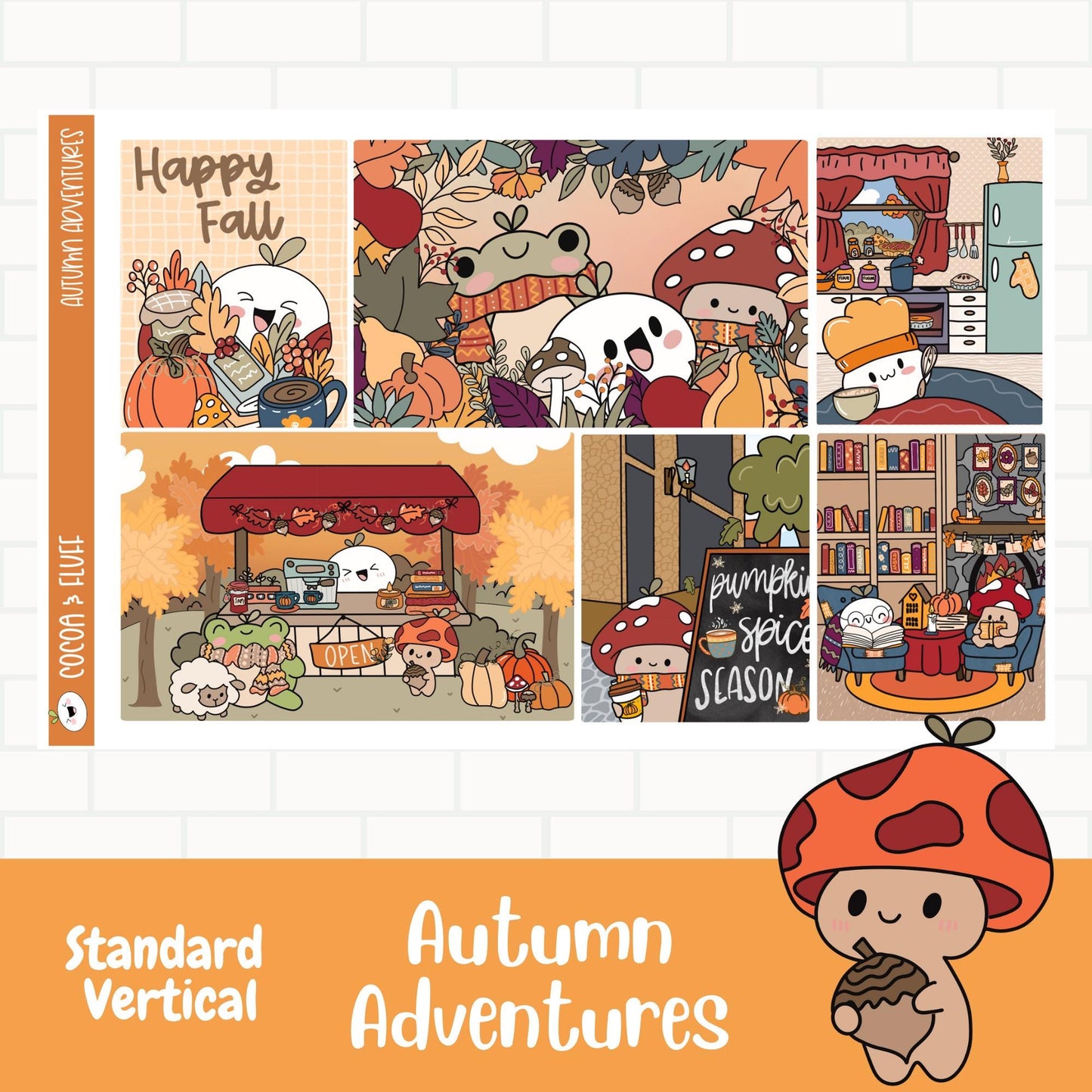 Autumn Adventures Standard Vertical Weekly Planner Sticker Kit