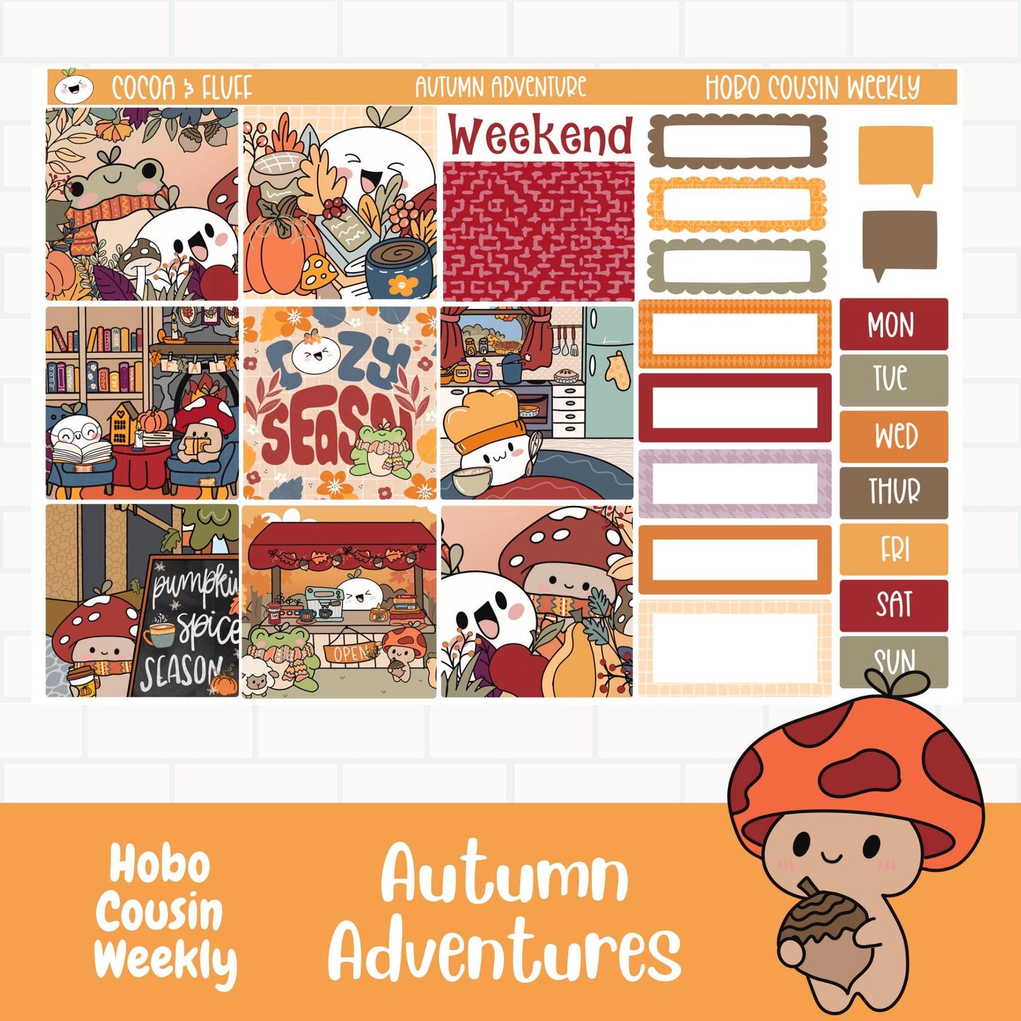 Autumn Adventures Planner Hobo Cousin Weekly